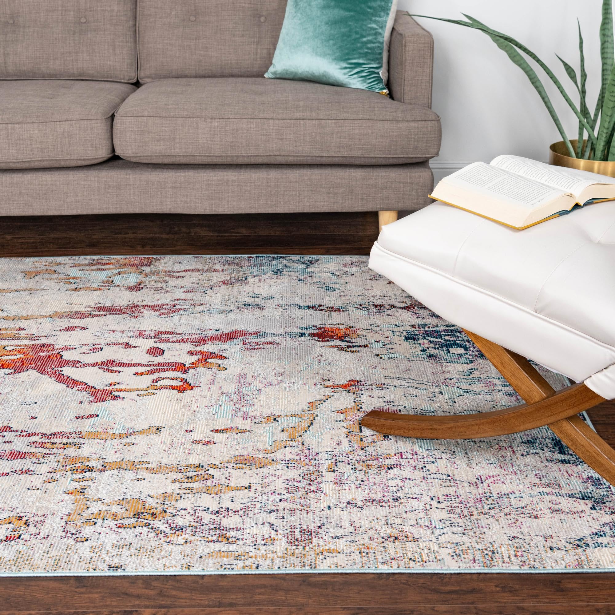 Rugs.com Amulet Collection Rug – 5x8 Blue Medium-Pile Rug Perfect for Bedrooms, Dining Rooms, Living Rooms - Image 9