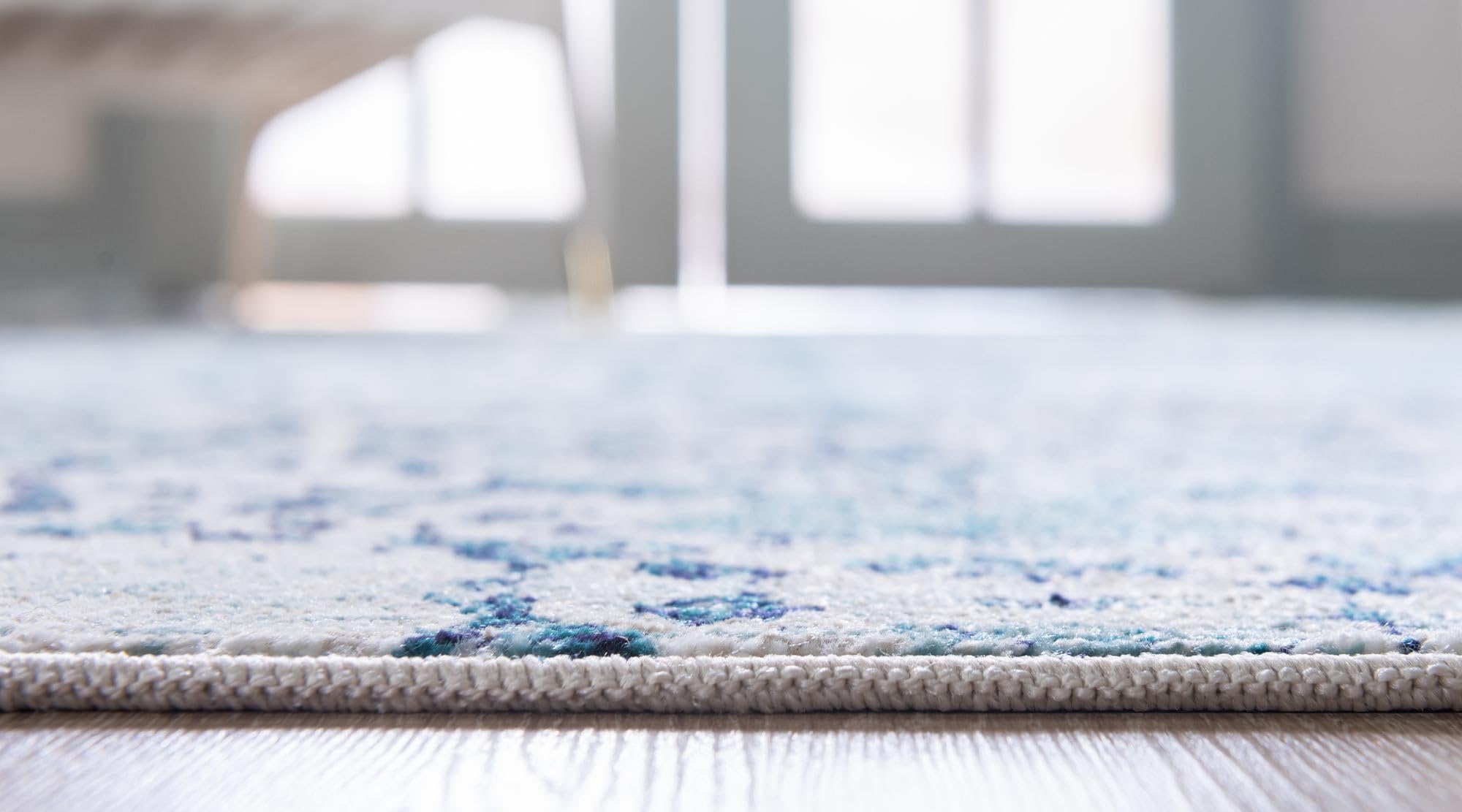 Rugs.com Amulet Collection Rug – 7 Ft Round Blue Medium-Pile Rug Perfect for Kitchens, Dining Rooms - Image 7