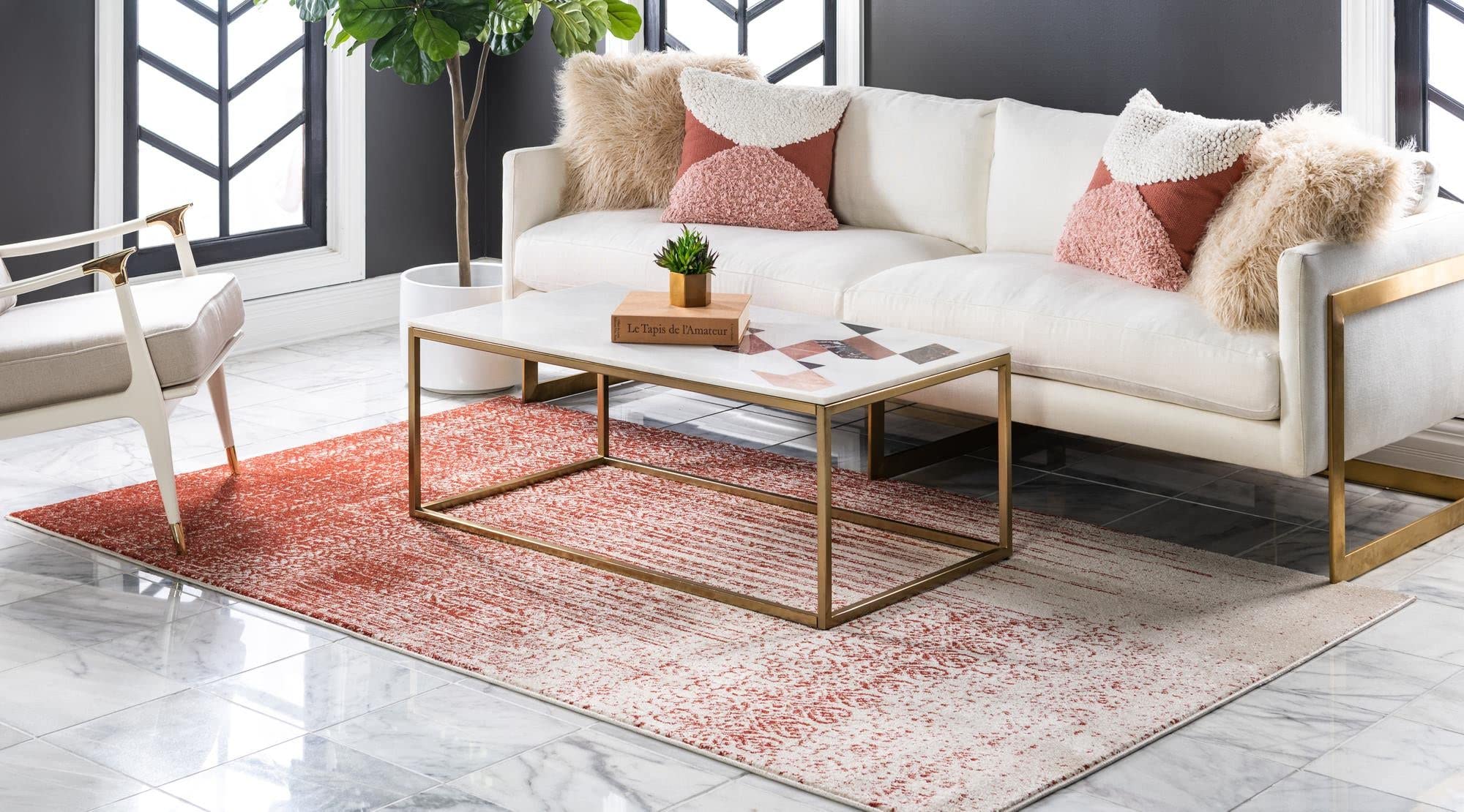 Rugs.com Angelica Collection Rug – 7' x 10' Red Medium Rug Perfect for Bedrooms, Dining Rooms, Living Rooms - Image 4