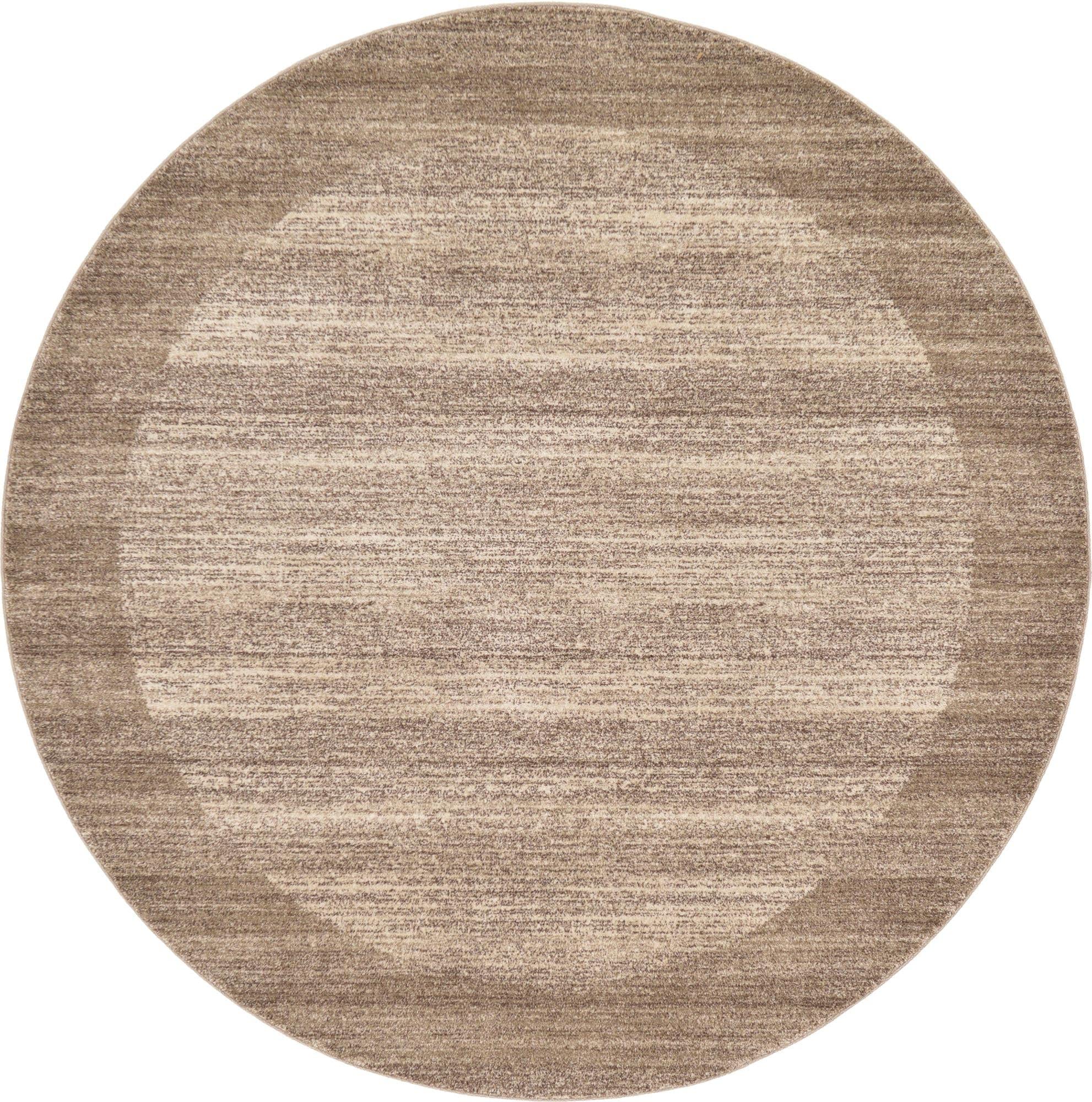 Rugs.com Angelica Collection Rug – 8 Ft Round Beige Medium Rug Perfect for Kitchens, Dining Rooms - Image 3
