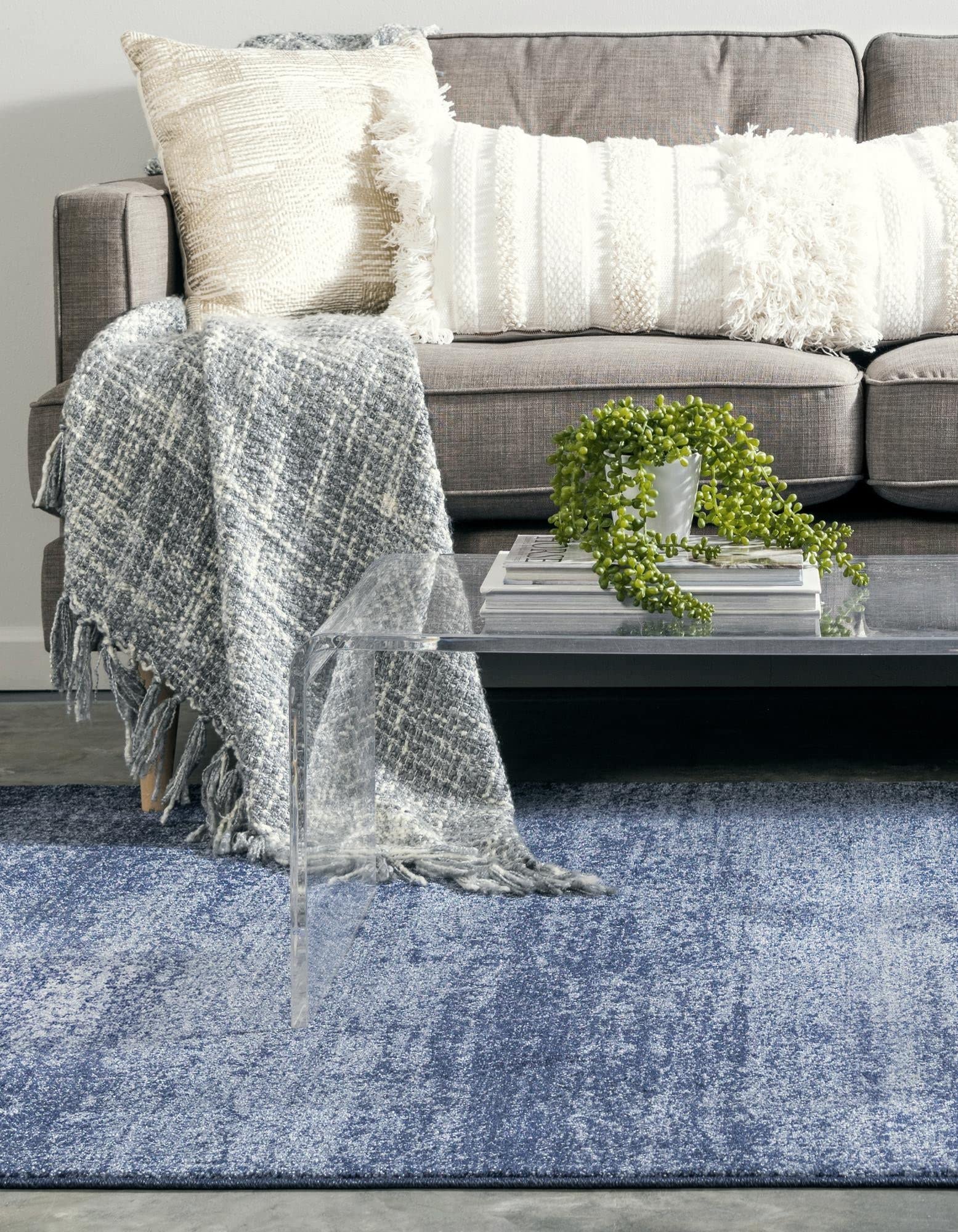 Rugs.com Angelica Collection Rug – 9' x 12' Navy Blue Medium Rug Perfect for Living Rooms, Large Dining Rooms, Open Floorplans - Image 5