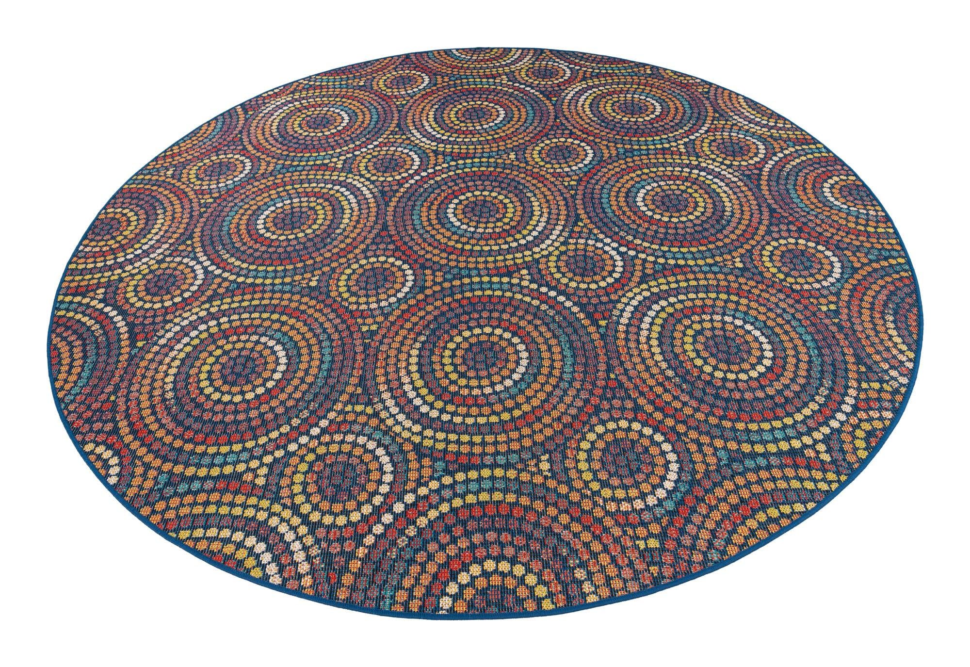 Rugs.com Baja Outdoor Collection Rug – 10 Ft Round Multi Medium-Pile Rug Perfect for Kitchens, Dining Rooms - Image 3