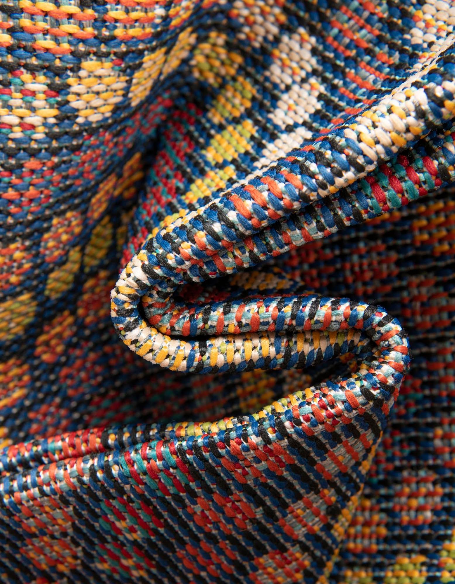 Rugs.com Baja Outdoor Collection Rug – 10 Ft Round Multi Medium-Pile Rug Perfect for Kitchens, Dining Rooms - Image 7