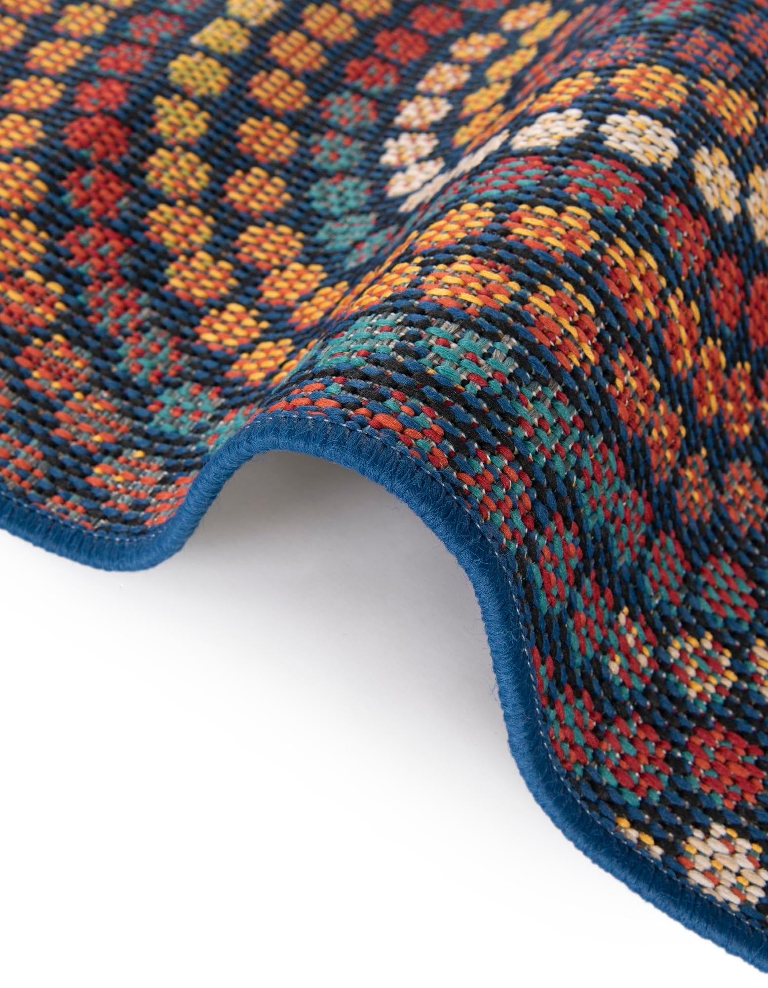 Rugs.com Baja Outdoor Collection Rug – 10 Ft Round Multi Medium-Pile Rug Perfect for Kitchens, Dining Rooms - Image 9