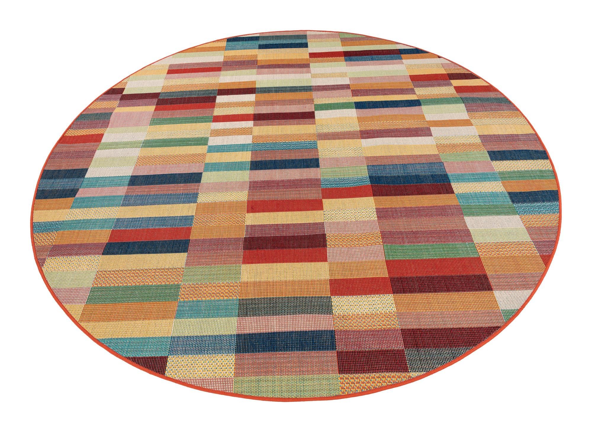 Rugs.com Baja Outdoor Collection Rug – 10 Ft Round Multi Medium-Pile Rug Perfect for Kitchens, Dining Rooms - Image 3