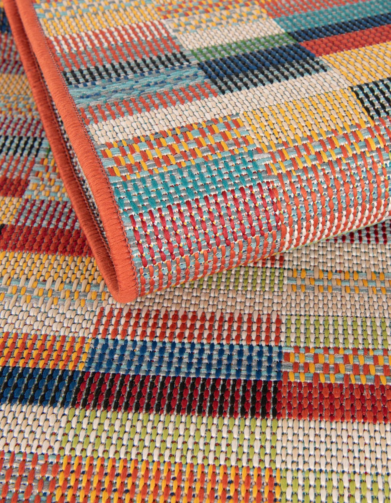 Rugs.com Baja Outdoor Collection Rug – 10 Ft Round Multi Medium-Pile Rug Perfect for Kitchens, Dining Rooms - Image 5