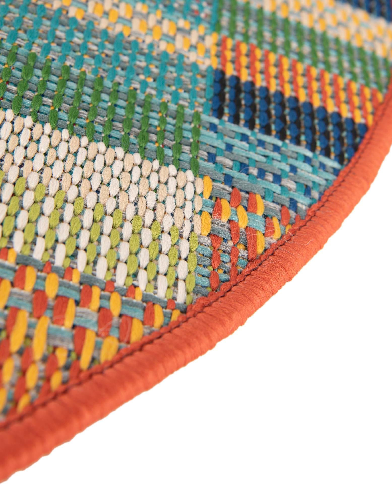 Rugs.com Baja Outdoor Collection Rug – 10 Ft Round Multi Medium-Pile Rug Perfect for Kitchens, Dining Rooms - Image 6