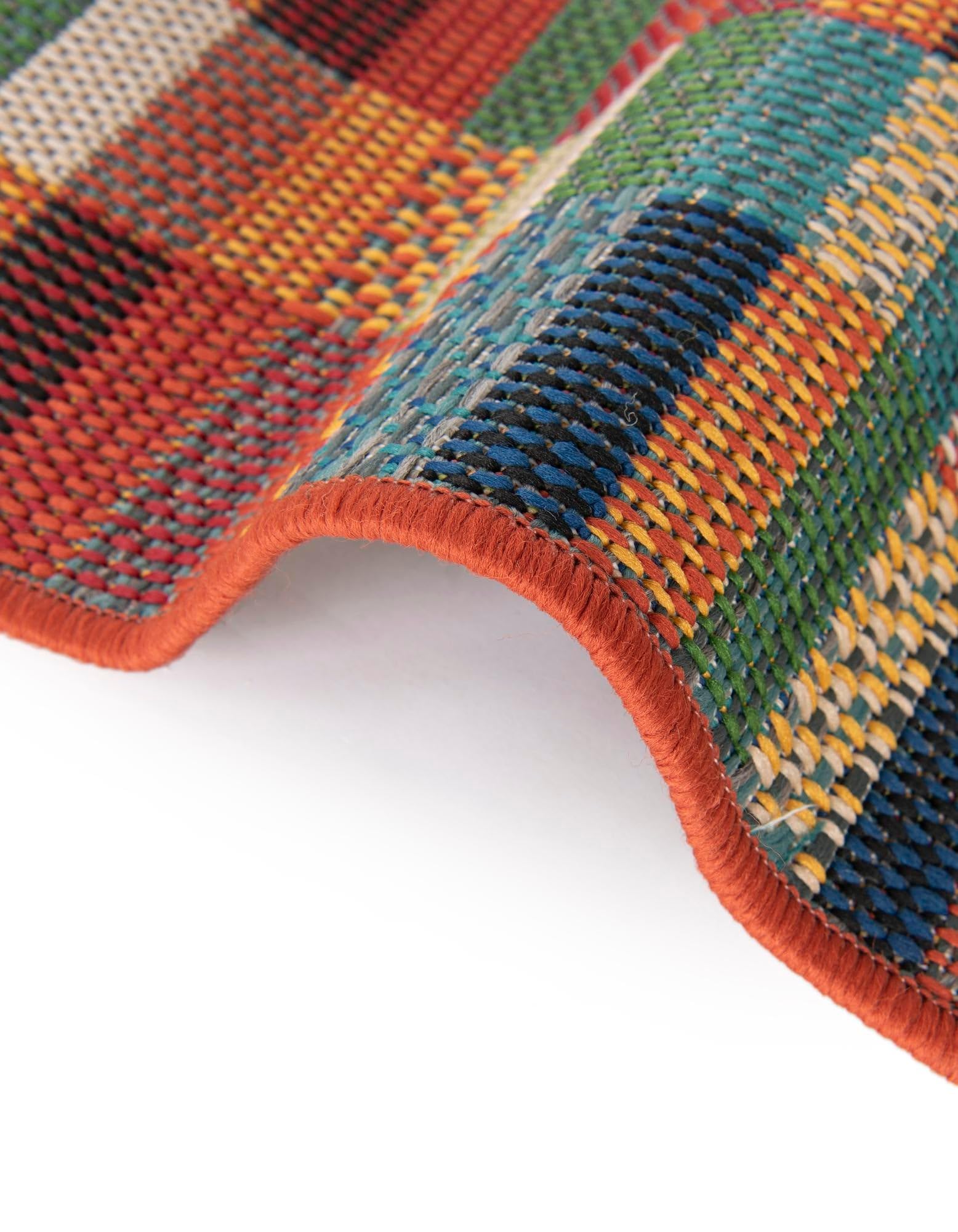 Rugs.com Baja Outdoor Collection Rug – 10 Ft Round Multi Medium-Pile Rug Perfect for Kitchens, Dining Rooms - Image 9