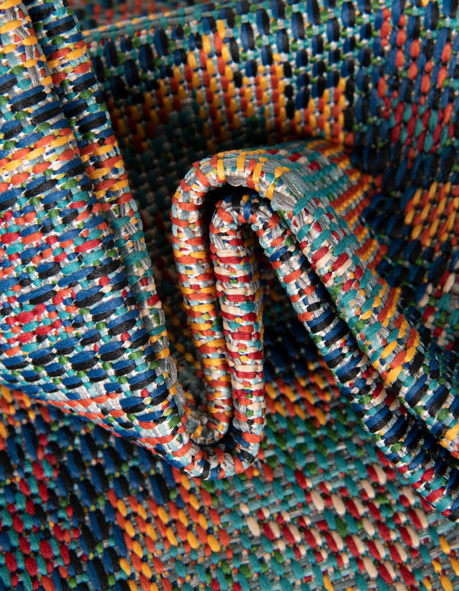 Rugs.com Baja Outdoor Collection Rug – 10 Ft Round Navy Blue Medium-Pile Rug Perfect for Kitchens, Dining Rooms - Image 7