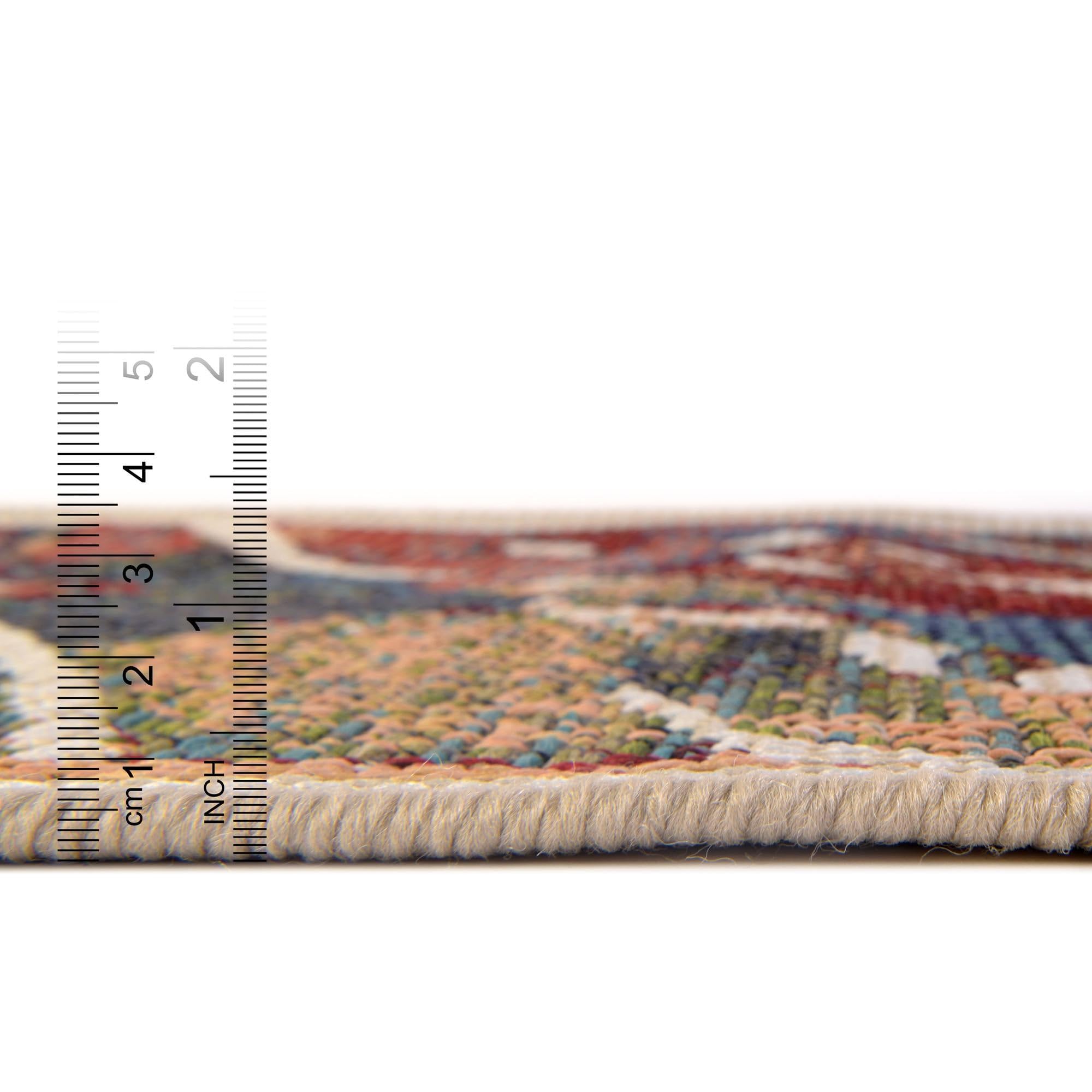 Rugs.com Baja Outdoor Collection Rug – 10 Ft Runner Multi Medium-Pile Rug Perfect for Hallways, Entryways - Image 3