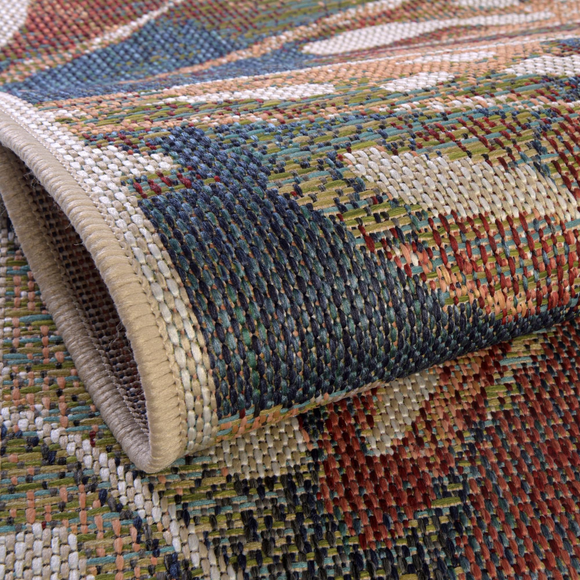 Rugs.com Baja Outdoor Collection Rug – 10 Ft Runner Multi Medium-Pile Rug Perfect for Hallways, Entryways - Image 4