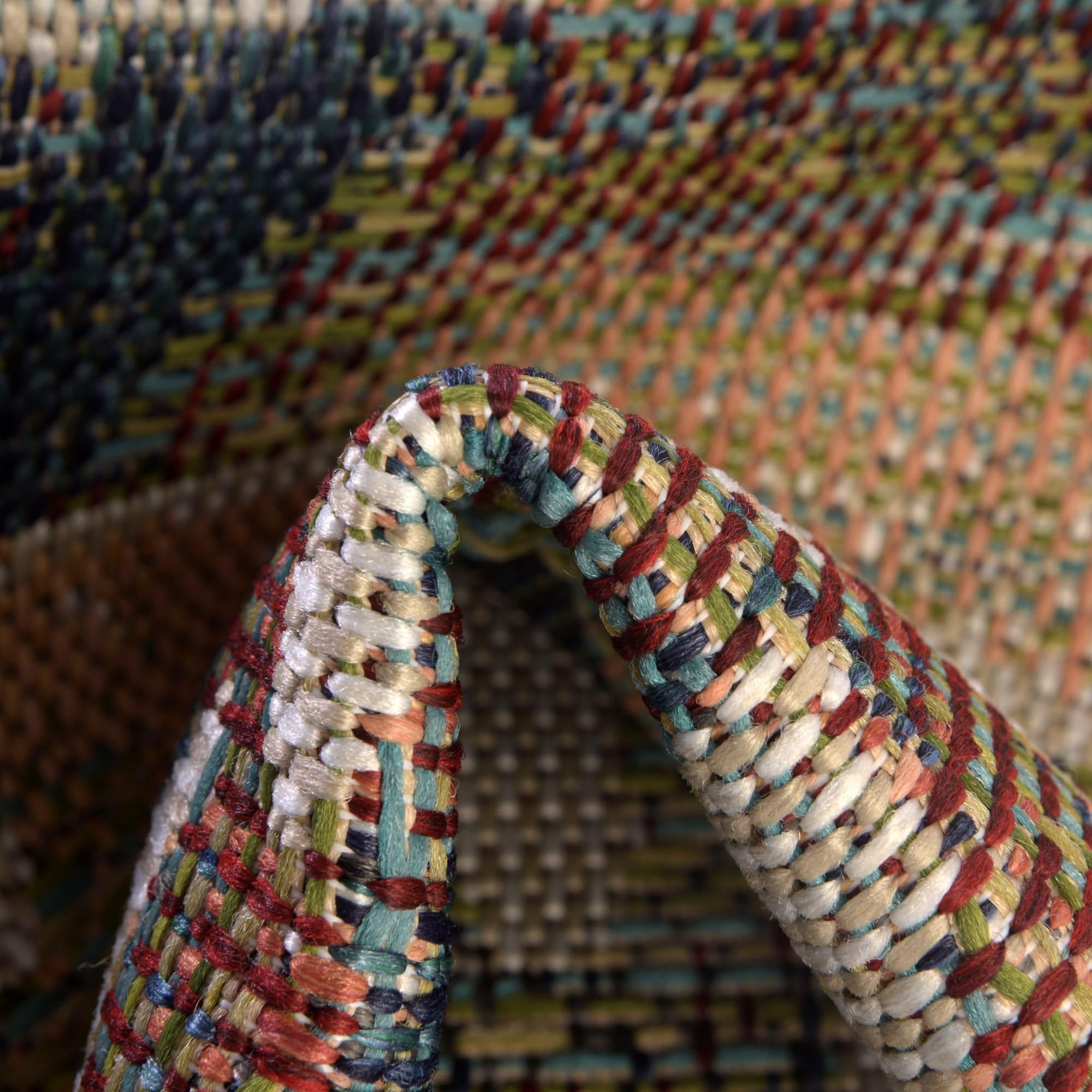 Rugs.com Baja Outdoor Collection Rug – 10 Ft Runner Multi Medium-Pile Rug Perfect for Hallways, Entryways - Image 6