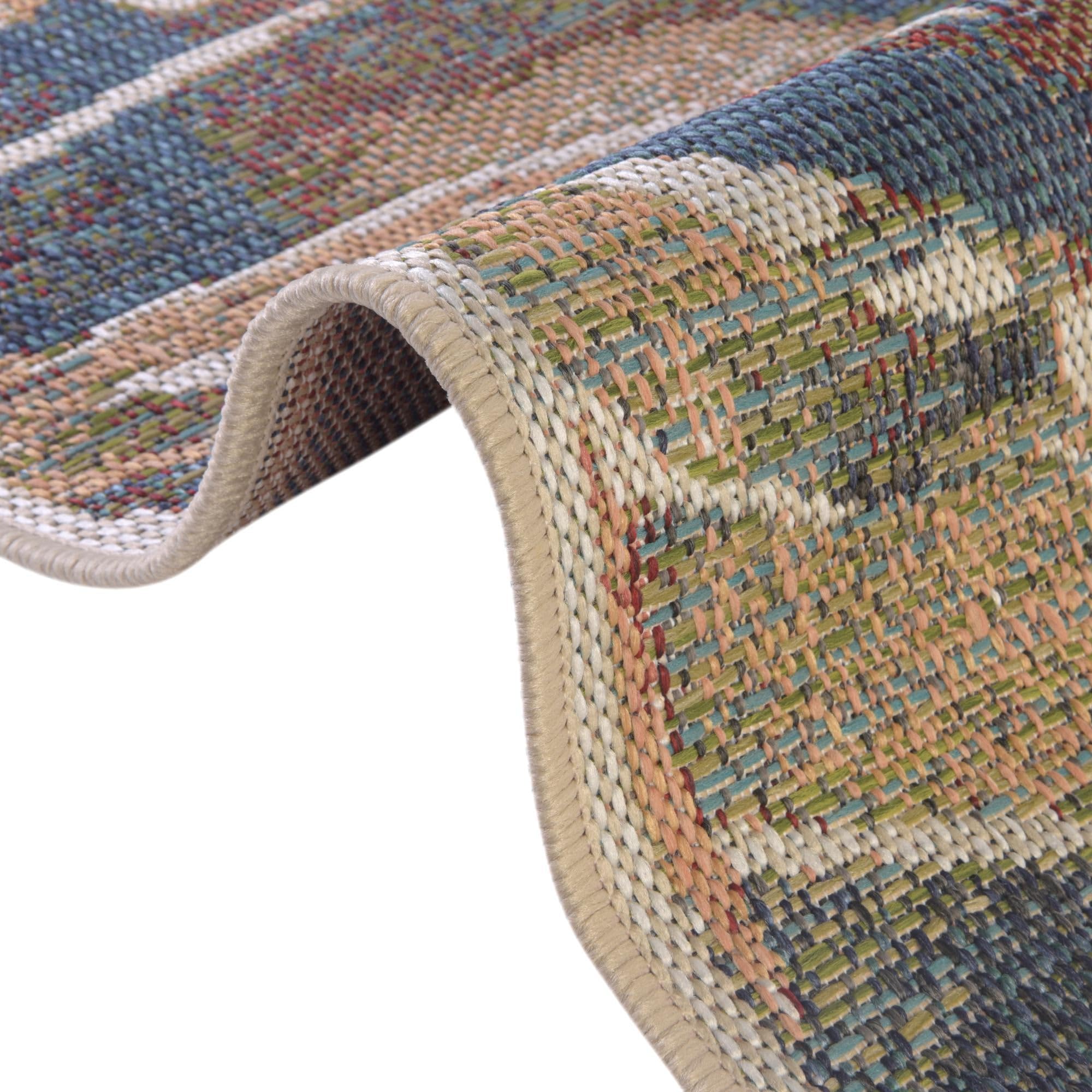 Rugs.com Baja Outdoor Collection Rug – 10 Ft Runner Multi Medium-Pile Rug Perfect for Hallways, Entryways - Image 8