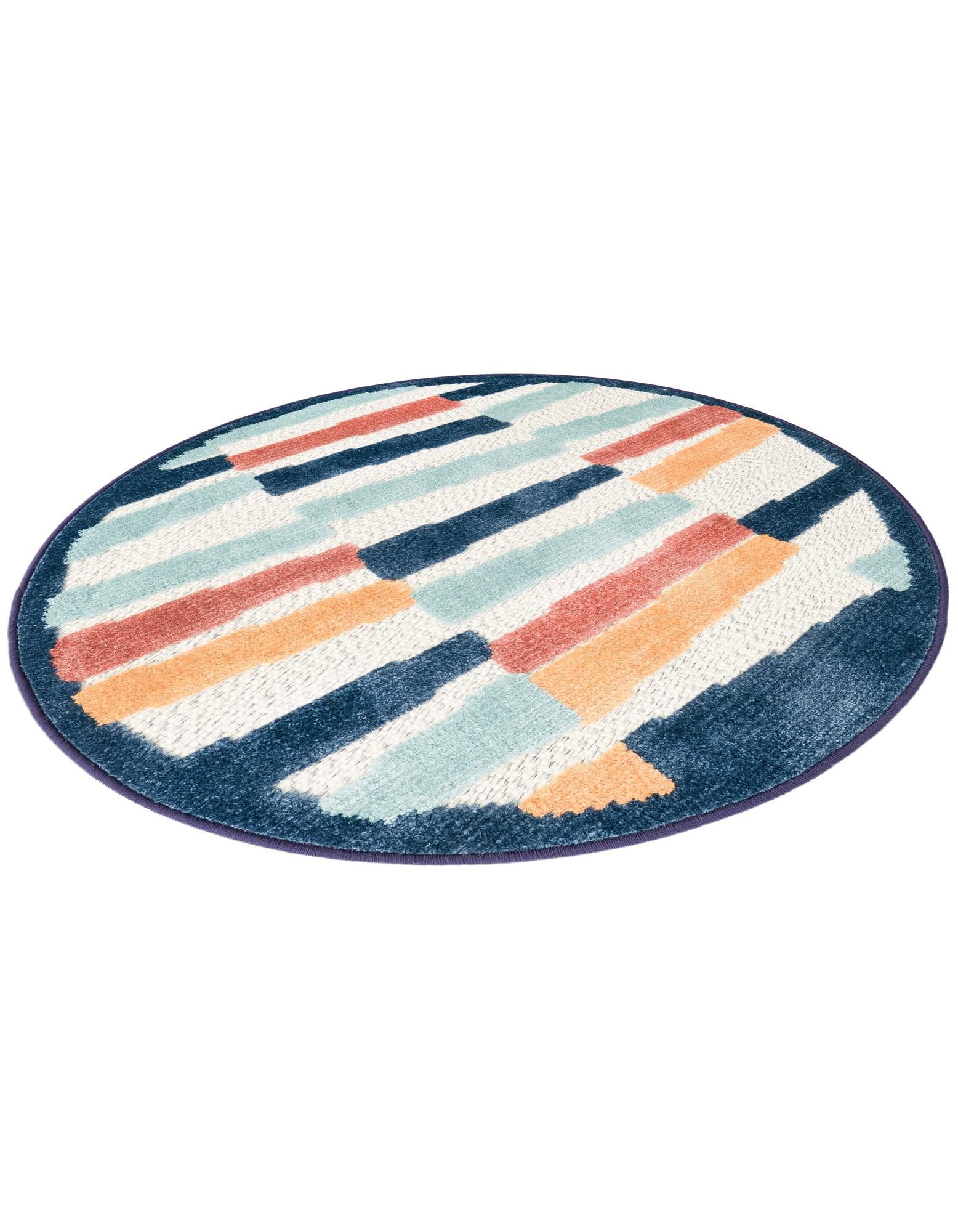 Rugs.com Belize Outdoor Collection Rug – 3 Ft Round Ivory Flatweave-Pile Rug Perfect for Kitchens, Dining Rooms - Image 3