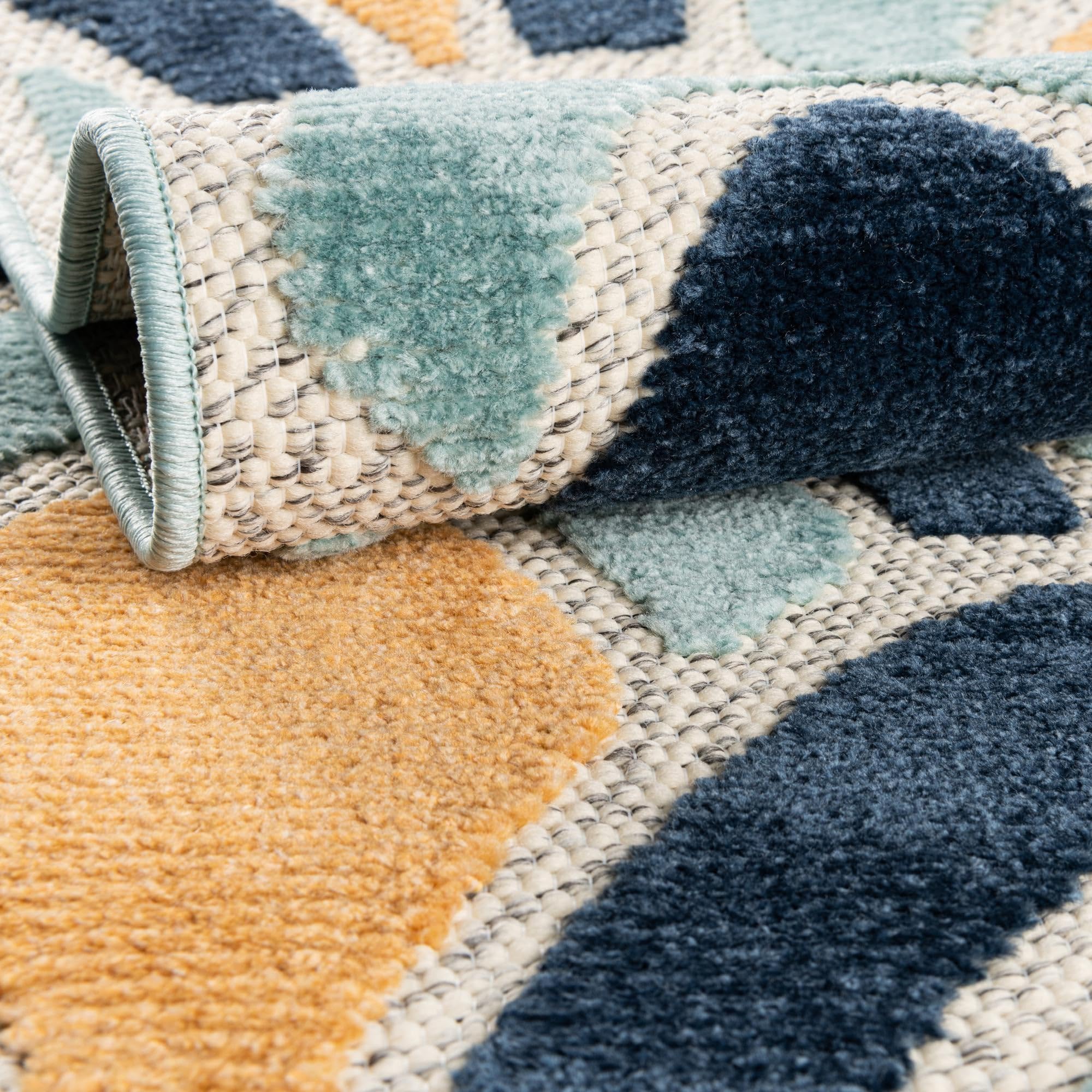 Rugs.com Belize Outdoor Collection Rug – 4x6 Blue Flatweave-Pile Rug Perfect for Entryways, Kitchens, Breakfast Nooks, Accent Pieces - Image 4