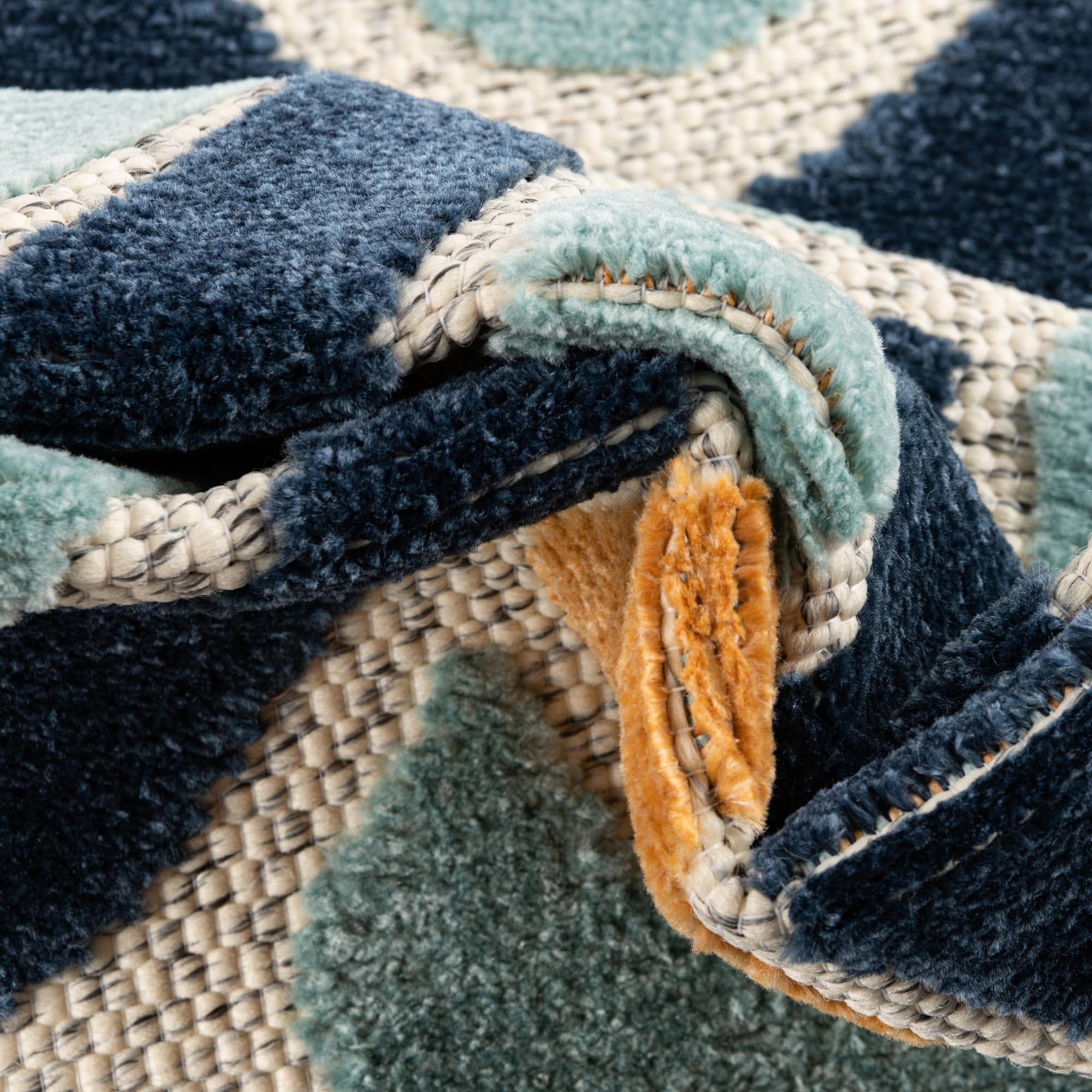 Rugs.com Belize Outdoor Collection Rug – 4x6 Blue Flatweave-Pile Rug Perfect for Entryways, Kitchens, Breakfast Nooks, Accent Pieces - Image 6