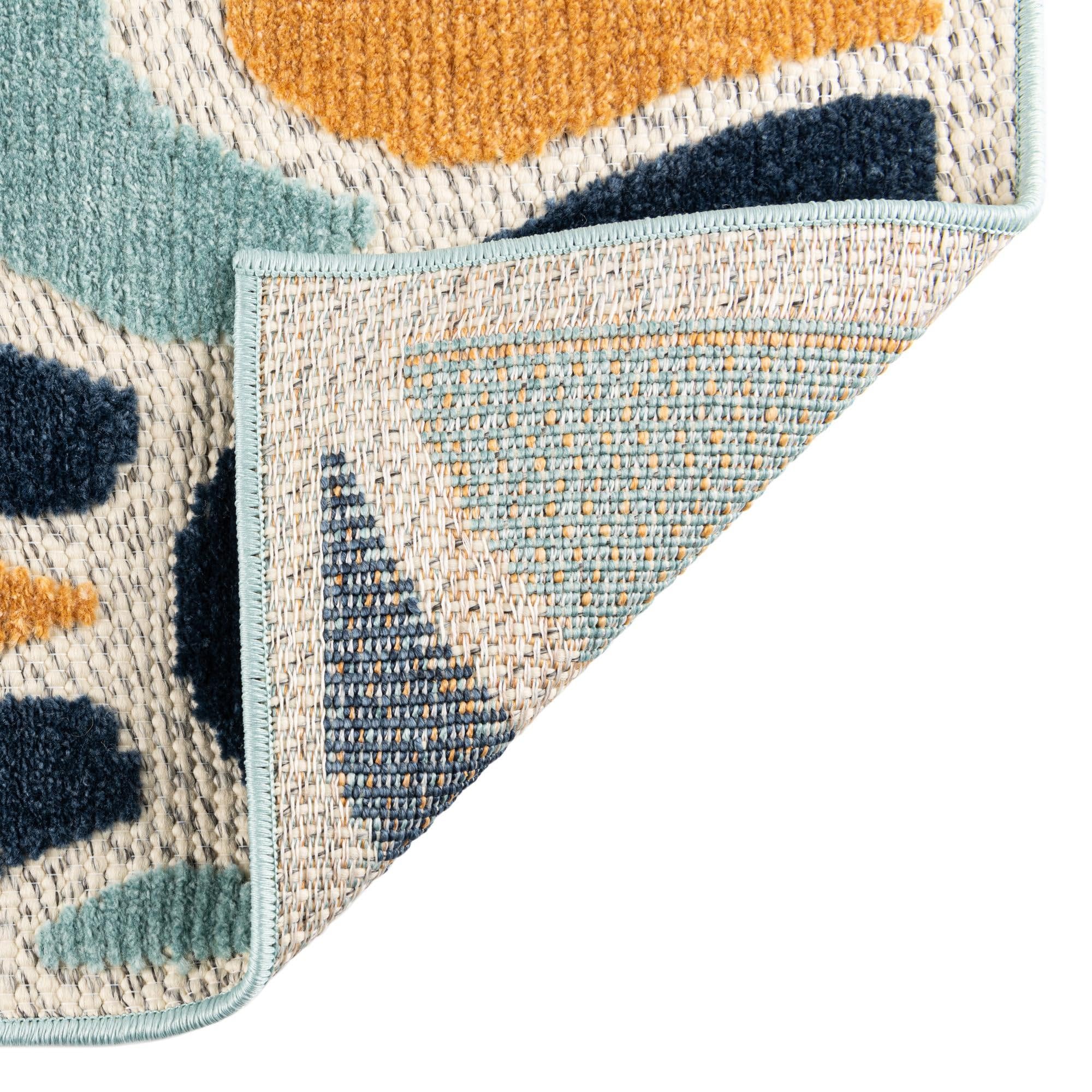 Rugs.com Belize Outdoor Collection Rug – 4x6 Blue Flatweave-Pile Rug Perfect for Entryways, Kitchens, Breakfast Nooks, Accent Pieces - Image 7