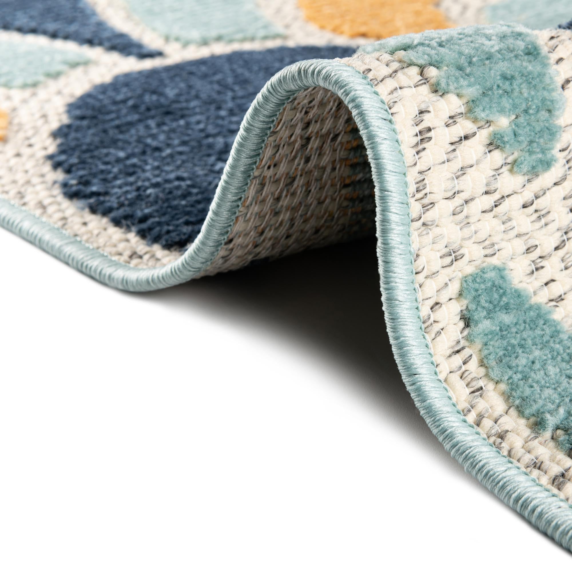 Rugs.com Belize Outdoor Collection Rug – 4x6 Blue Flatweave-Pile Rug Perfect for Entryways, Kitchens, Breakfast Nooks, Accent Pieces - Image 8