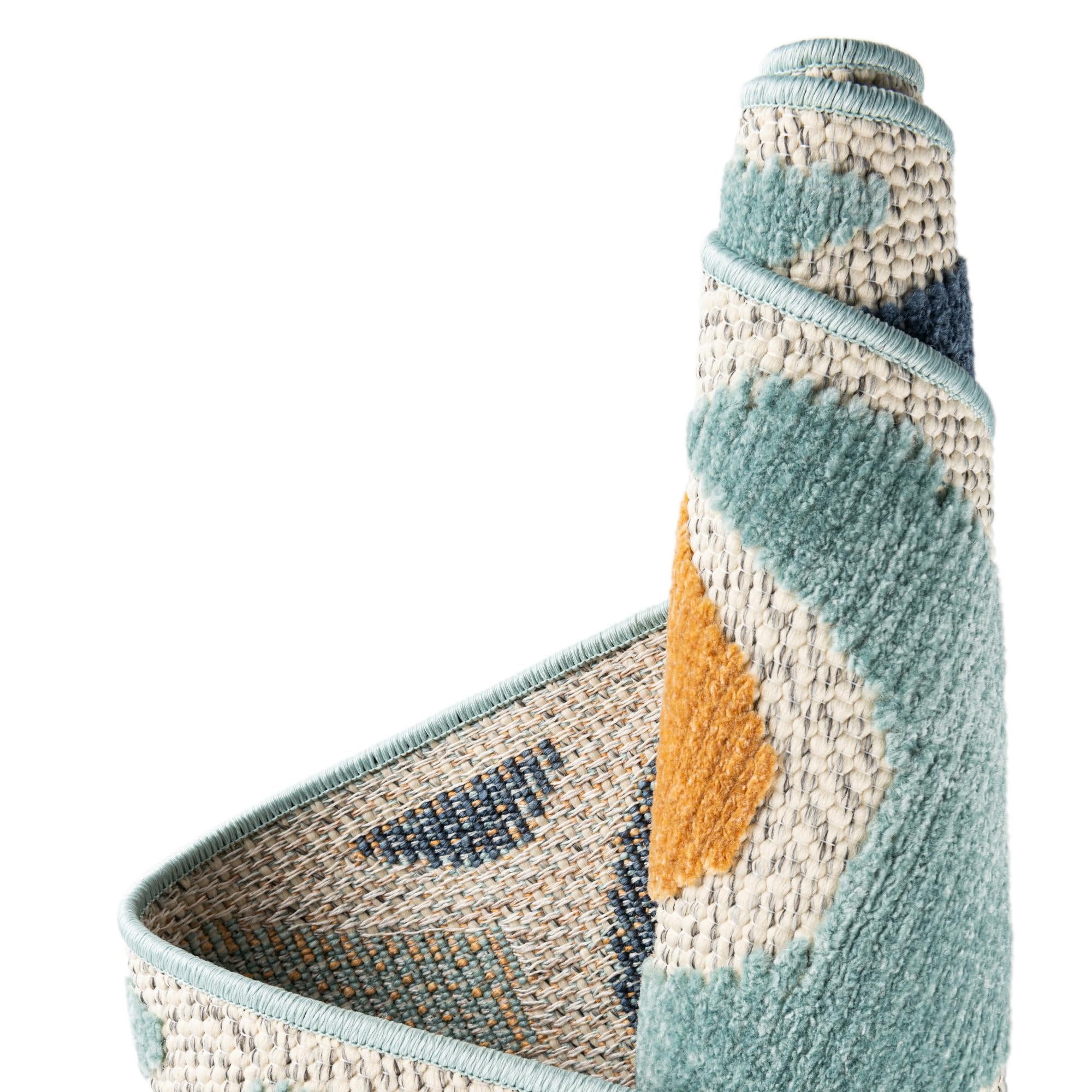 Rugs.com Belize Outdoor Collection Rug – 4x6 Blue Flatweave-Pile Rug Perfect for Entryways, Kitchens, Breakfast Nooks, Accent Pieces - Image 9