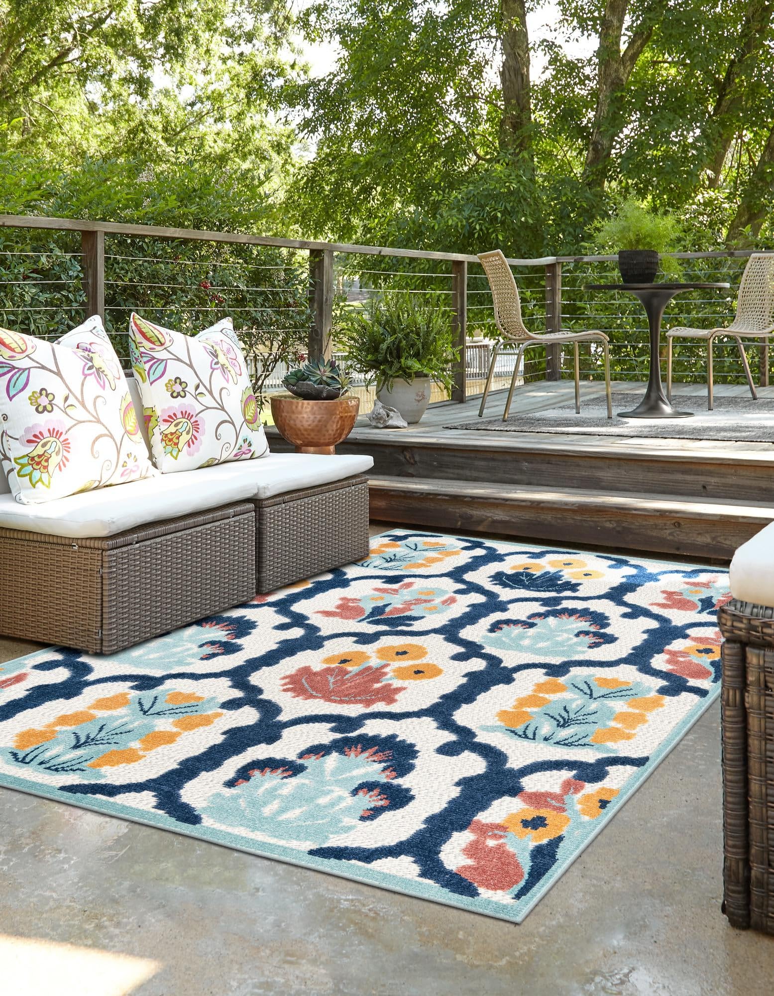 Rugs.com Belize Outdoor Collection Rug – 5x8 Ivory Flatweave-Pile Rug Perfect for Bedrooms, Dining Rooms, Living Rooms - Image 3