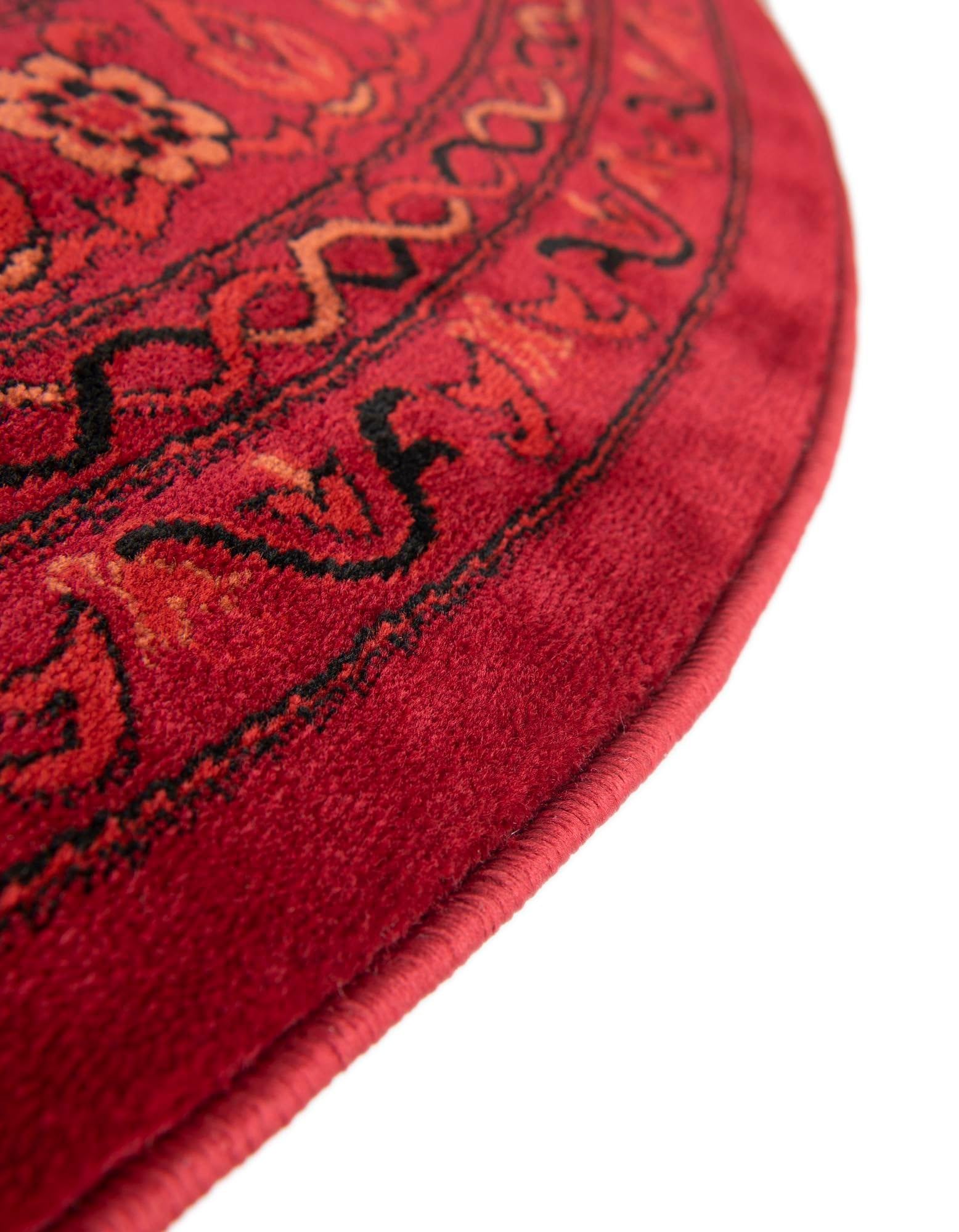 Rugs.com Bokhara Collection Rug – 3 Ft Round Red Medium-Pile Rug Perfect for Kitchens, Dining Rooms - Image 6