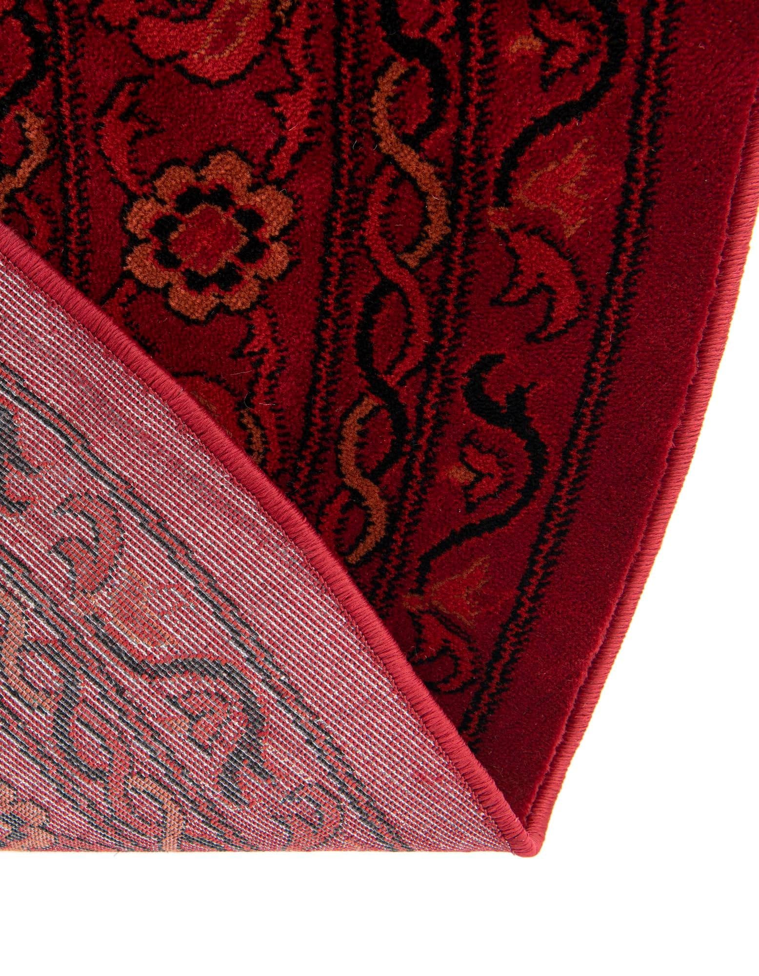 Rugs.com Bokhara Collection Rug – 3 Ft Round Red Medium-Pile Rug Perfect for Kitchens, Dining Rooms - Image 8