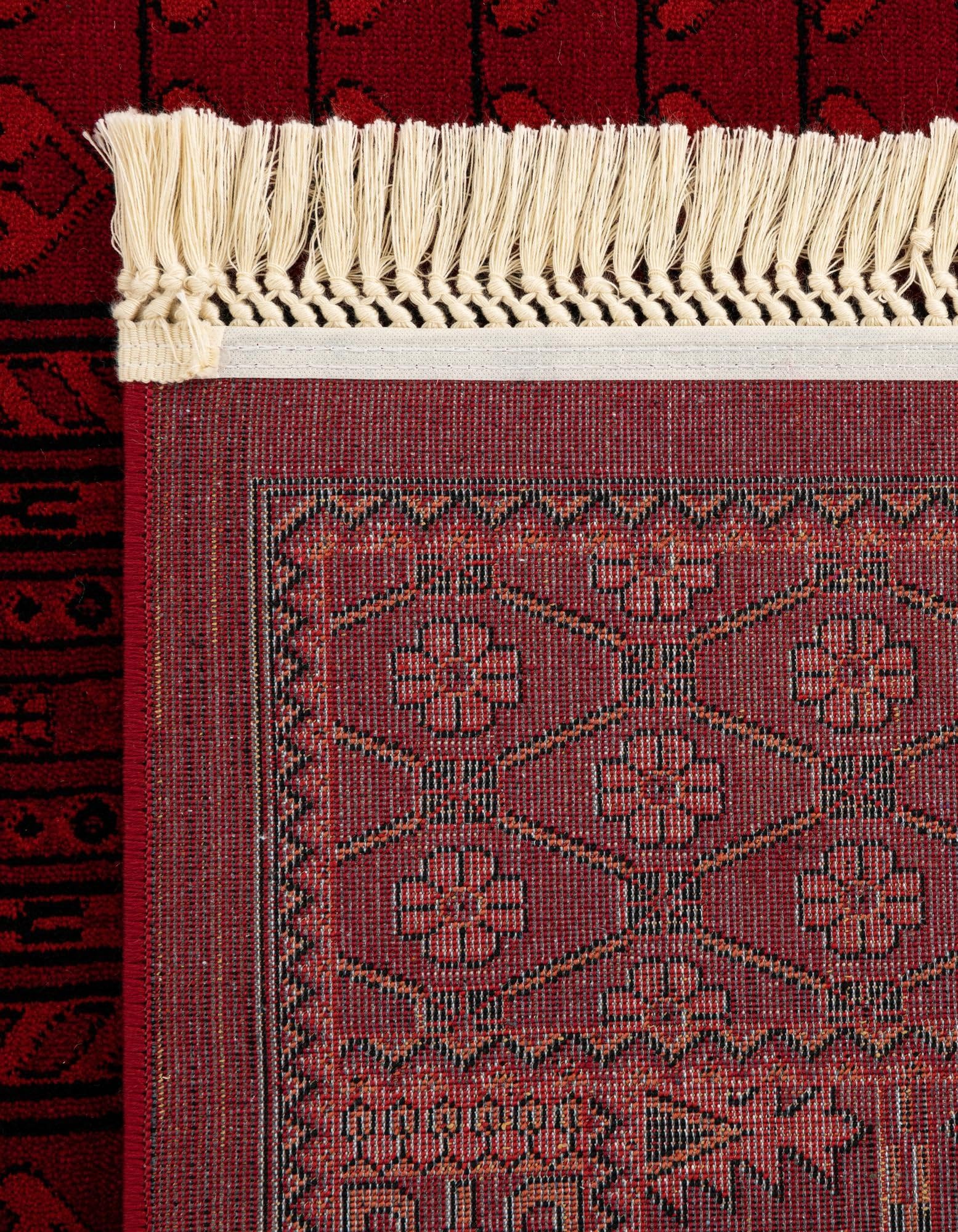 Rugs.com Bokhara Collection Rug – 5 Ft Square Red Medium-Pile Rug Perfect for Living Rooms, Kitchens, Entryways - Image 7