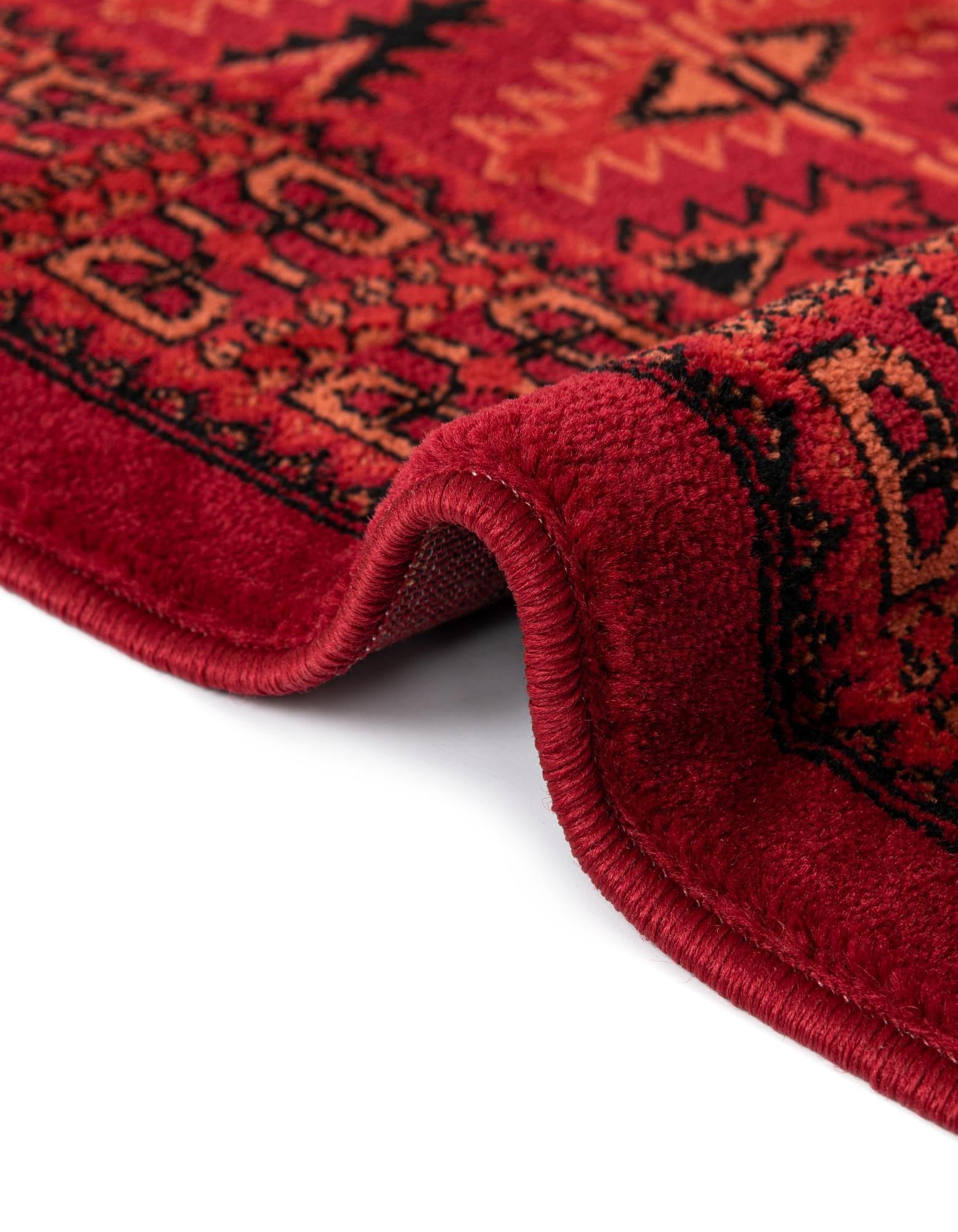 Rugs.com Bokhara Collection Rug – 5 Ft Square Red Medium-Pile Rug Perfect for Living Rooms, Kitchens, Entryways - Image 8