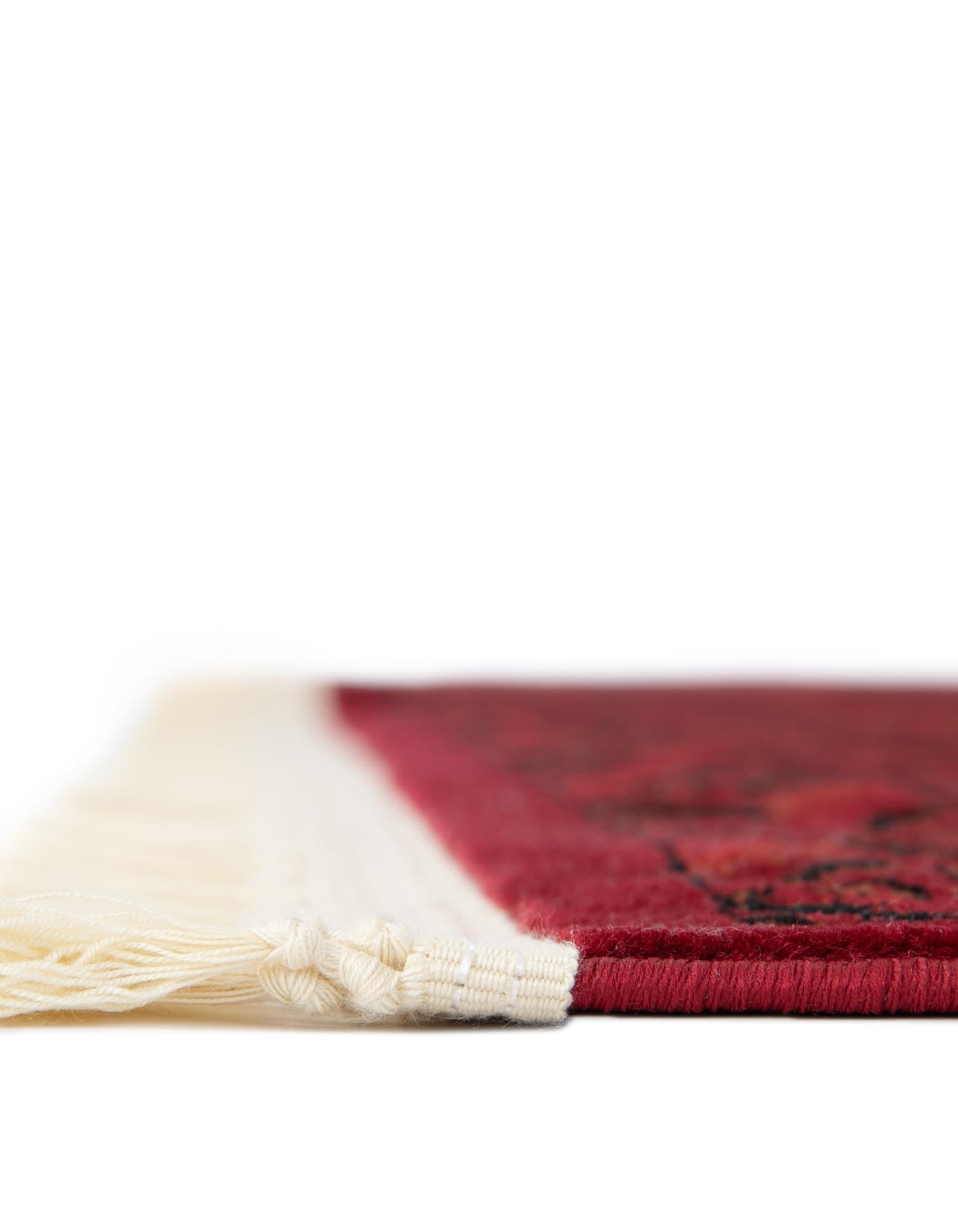 Rugs.com Bokhara Collection Rug – 5 Ft Square Red Medium-Pile Rug Perfect for Living Rooms, Kitchens, Entryways - Image 4