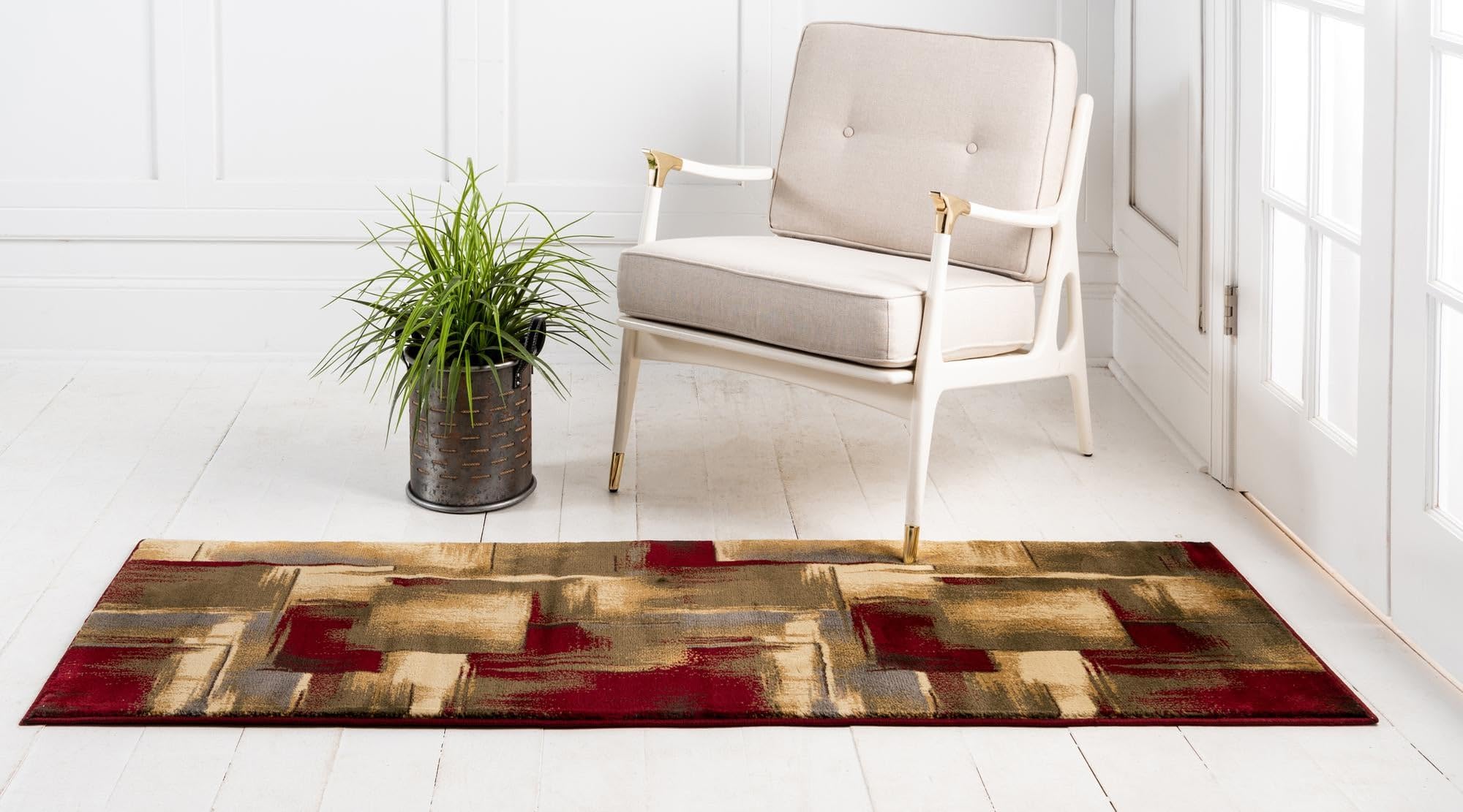 Rugs.com Cafe Collection Rug – 6 Ft Runner Multi Medium-Pile Rug Perfect for Hallways, Entryways - Image 3