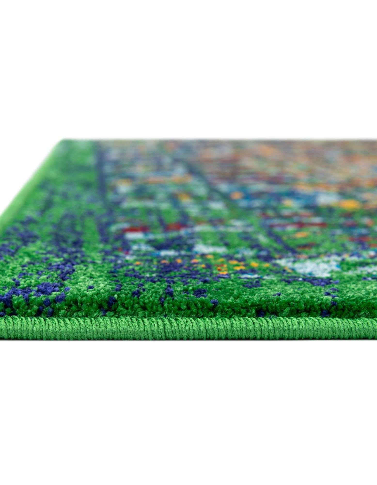 Rugs.com Calypso Collection Rug – 12 Ft Runner Green Medium-Pile Rug Perfect for Hallways, Entryways - Image 7