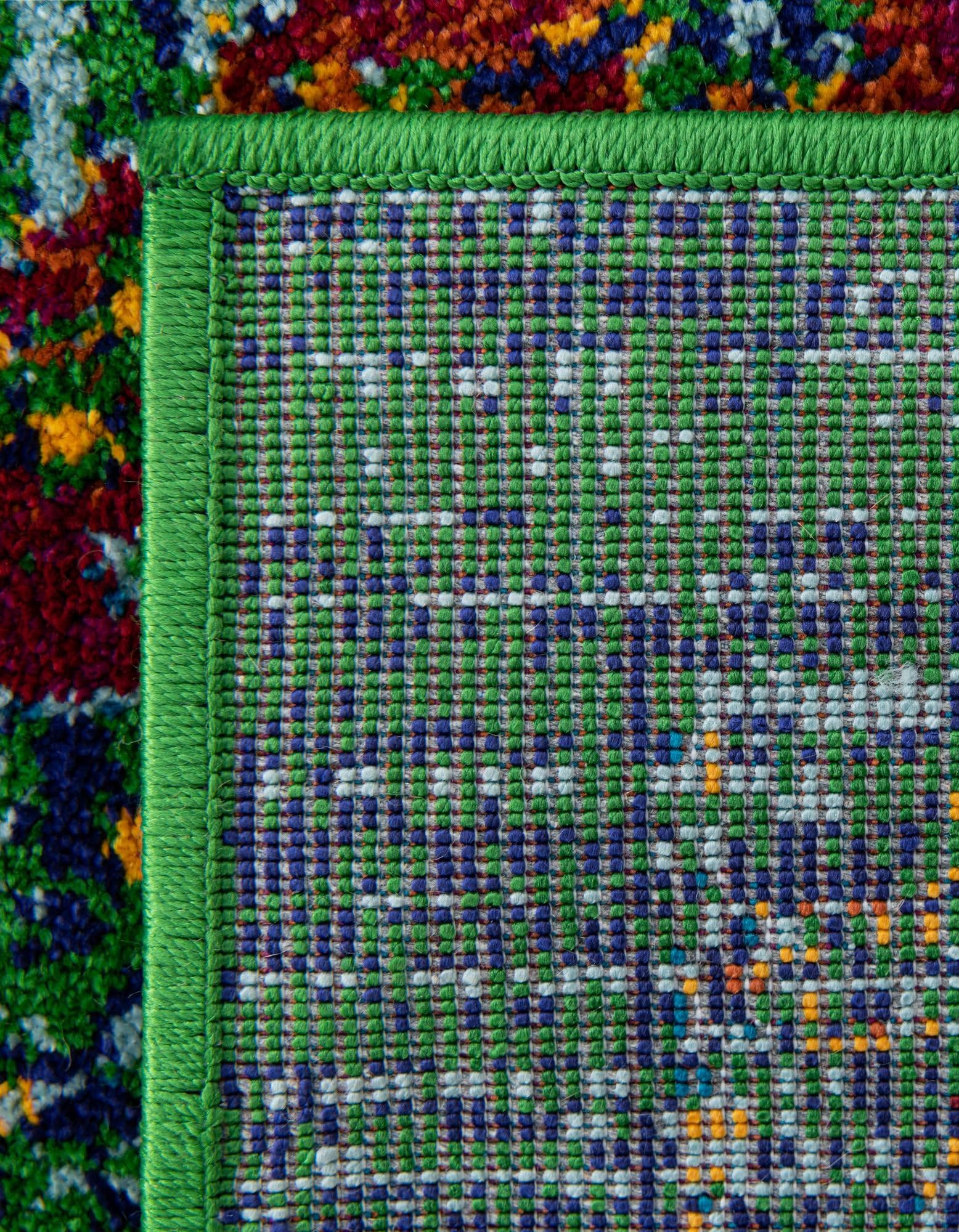 Rugs.com Calypso Collection Rug – 12 Ft Runner Green Medium-Pile Rug Perfect for Hallways, Entryways - Image 9