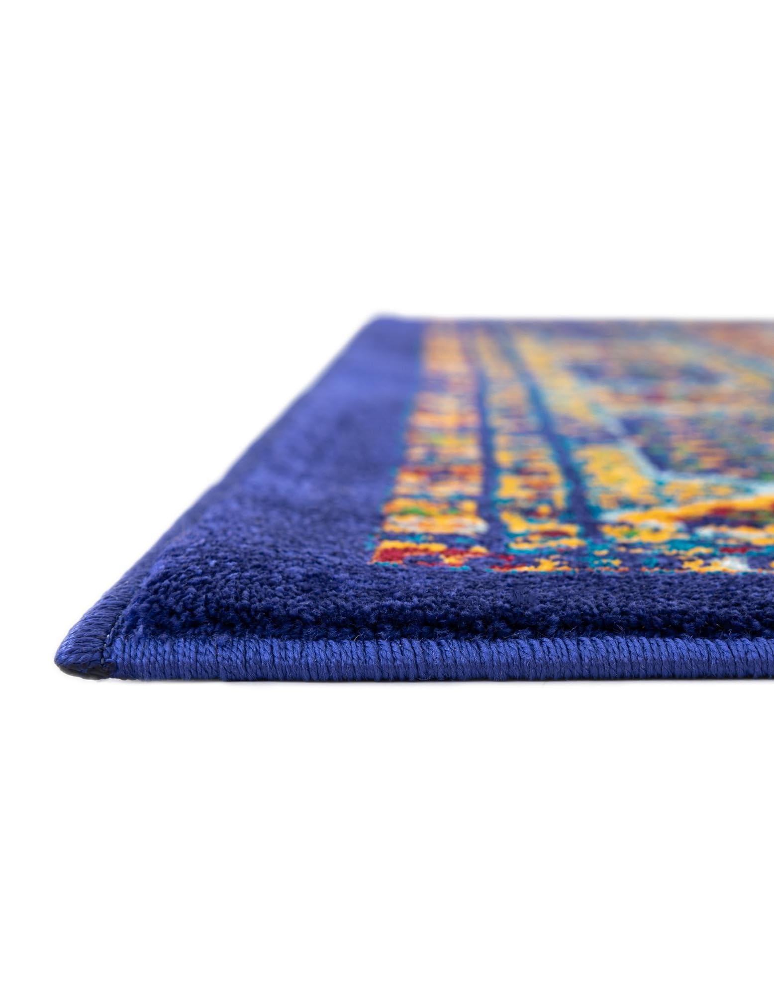 Rugs.com Calypso Collection Rug – 12 Ft Runner Navy Blue Medium-Pile Rug Perfect for Hallways, Entryways - Image 7