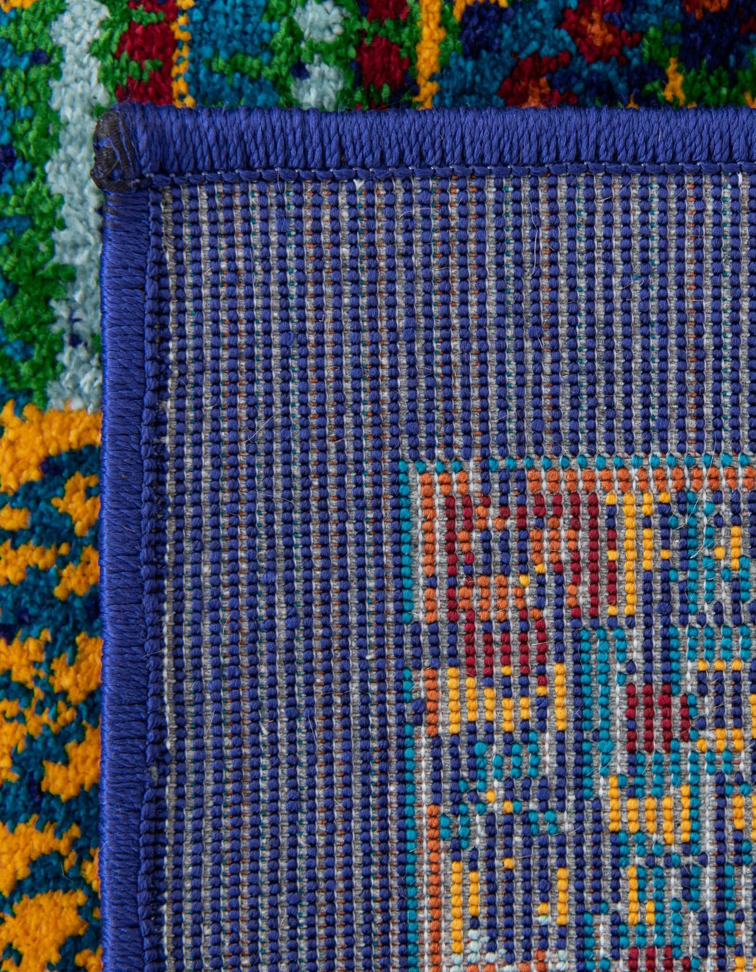 Rugs.com Calypso Collection Rug – 12 Ft Runner Navy Blue Medium-Pile Rug Perfect for Hallways, Entryways - Image 9