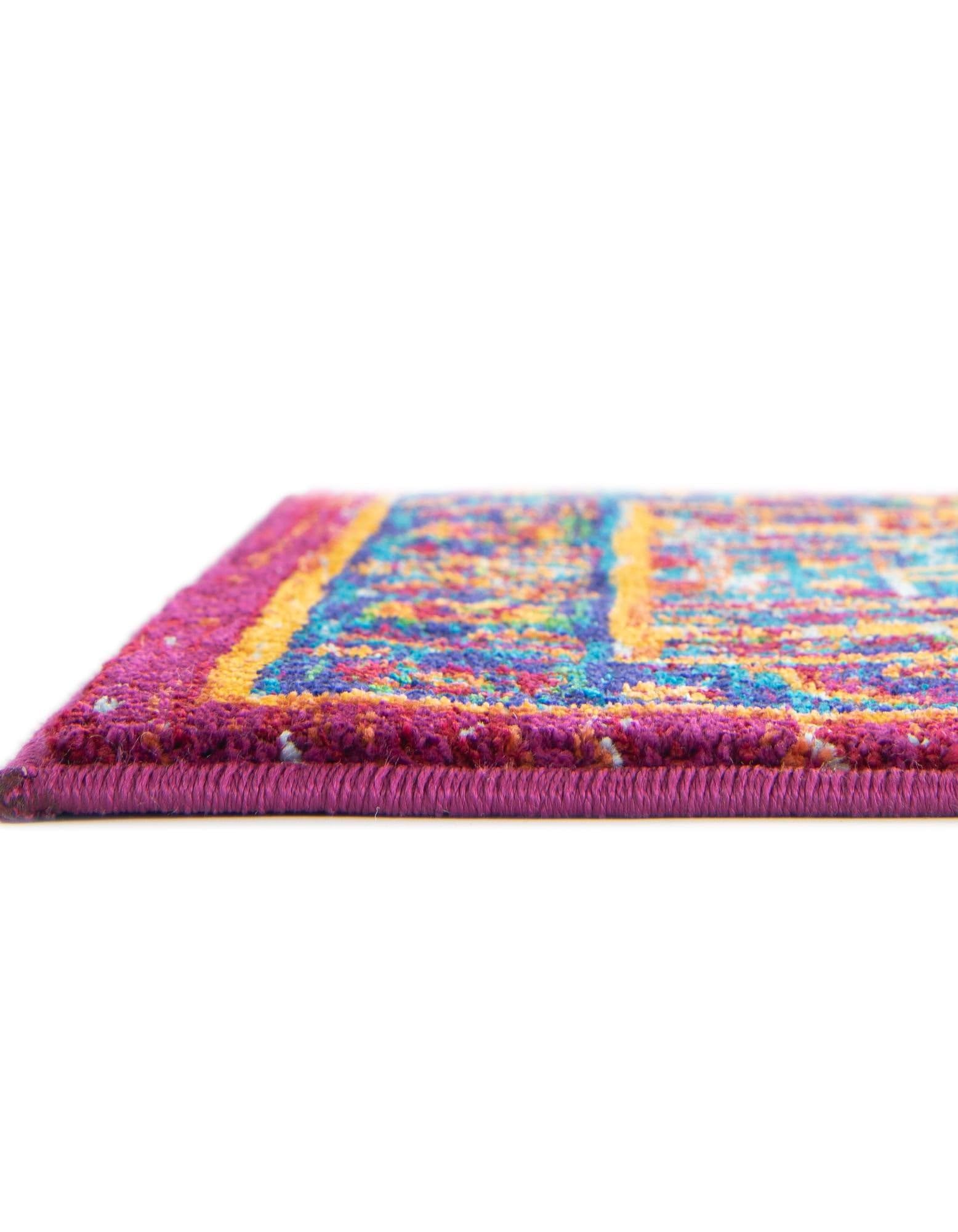 Rugs.com Calypso Collection Rug – 12 Ft Runner Pink Blue Medium-Pile Rug Perfect for Hallways, Entryways - Image 6