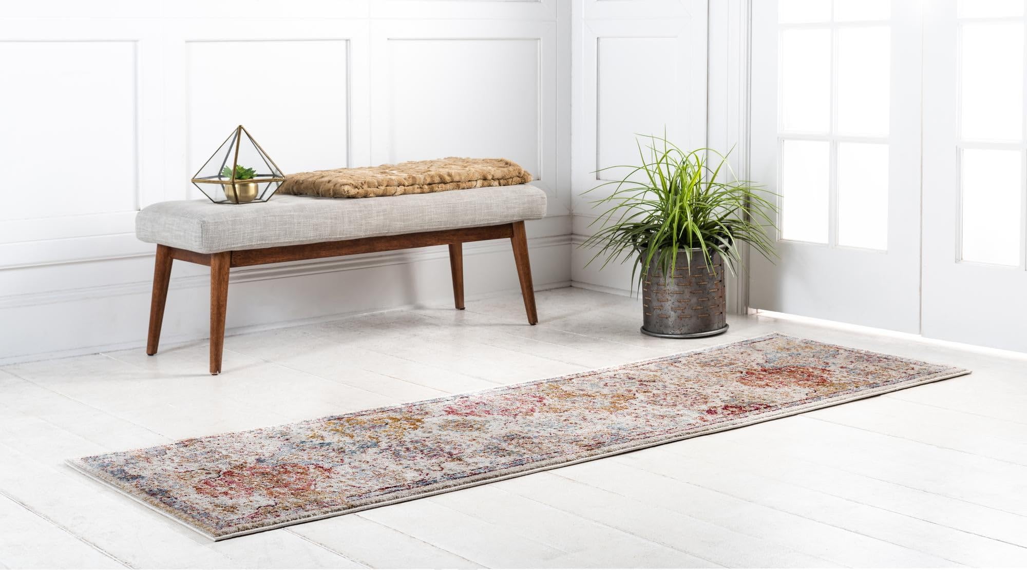 Rugs.com Charlotte Collection Rug – 12 Ft Runner Beige Low-Pile Rug Perfect for Hallways, Entryways - Image 8