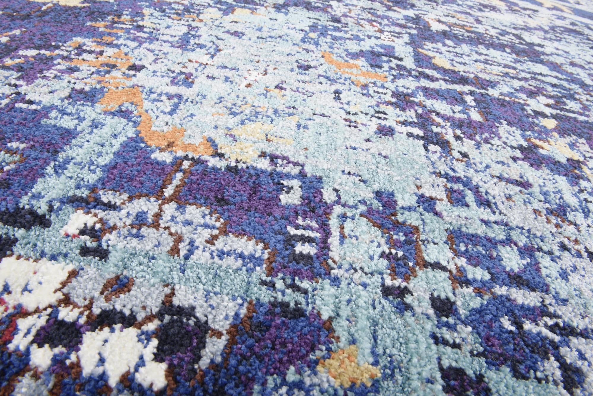 Rugs.com Charlotte Collection Rug – 8 Ft Round Navy Blue Low-Pile Rug Perfect for Kitchens, Dining Rooms - Image 5