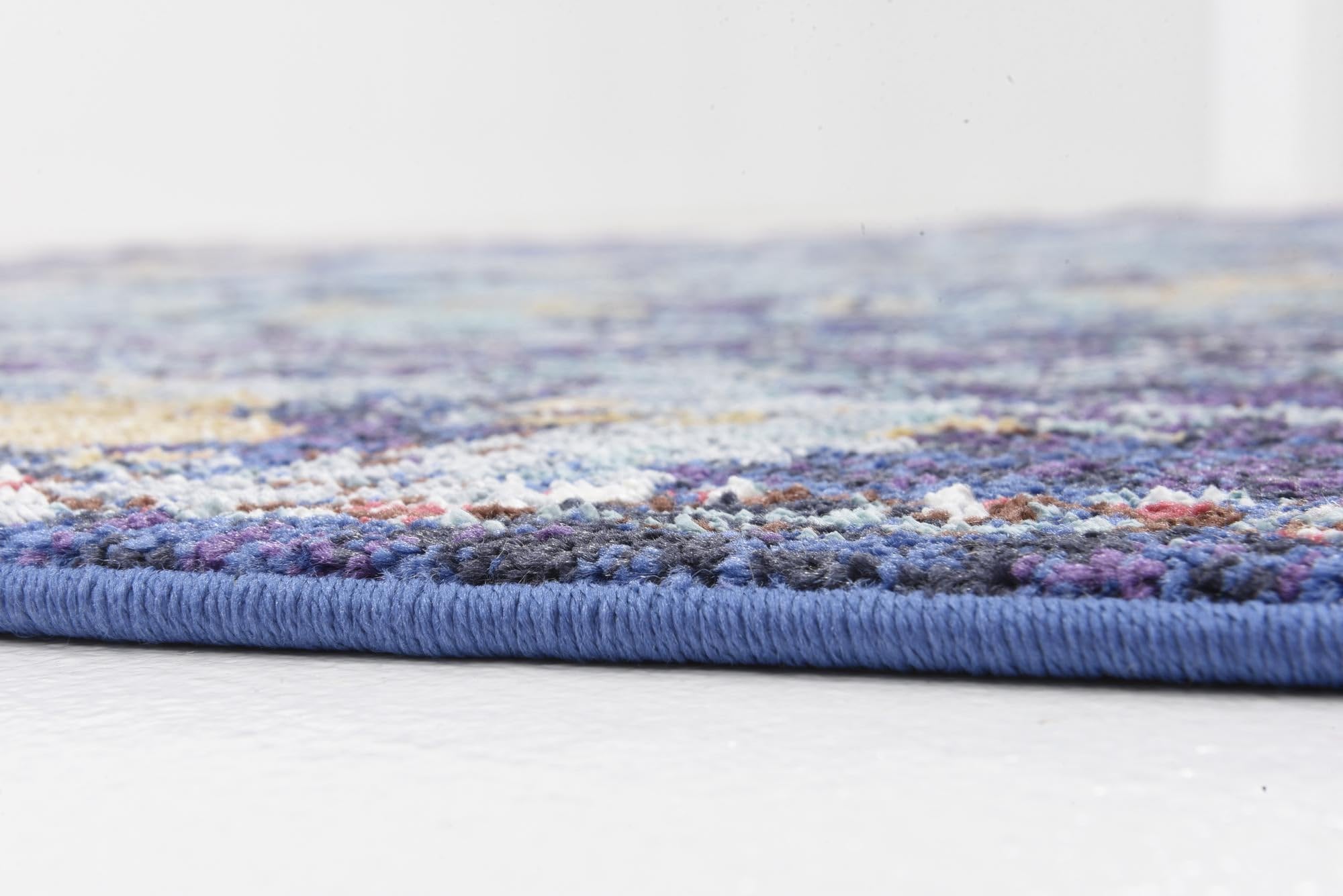 Rugs.com Charlotte Collection Rug – 8 Ft Round Navy Blue Low-Pile Rug Perfect for Kitchens, Dining Rooms - Image 6