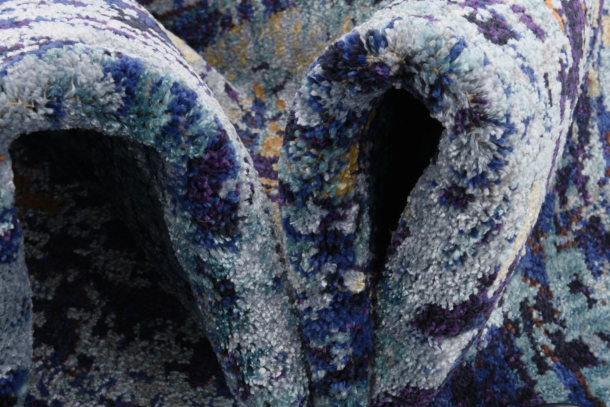 Rugs.com Charlotte Collection Rug – 8 Ft Round Navy Blue Low-Pile Rug Perfect for Kitchens, Dining Rooms - Image 7