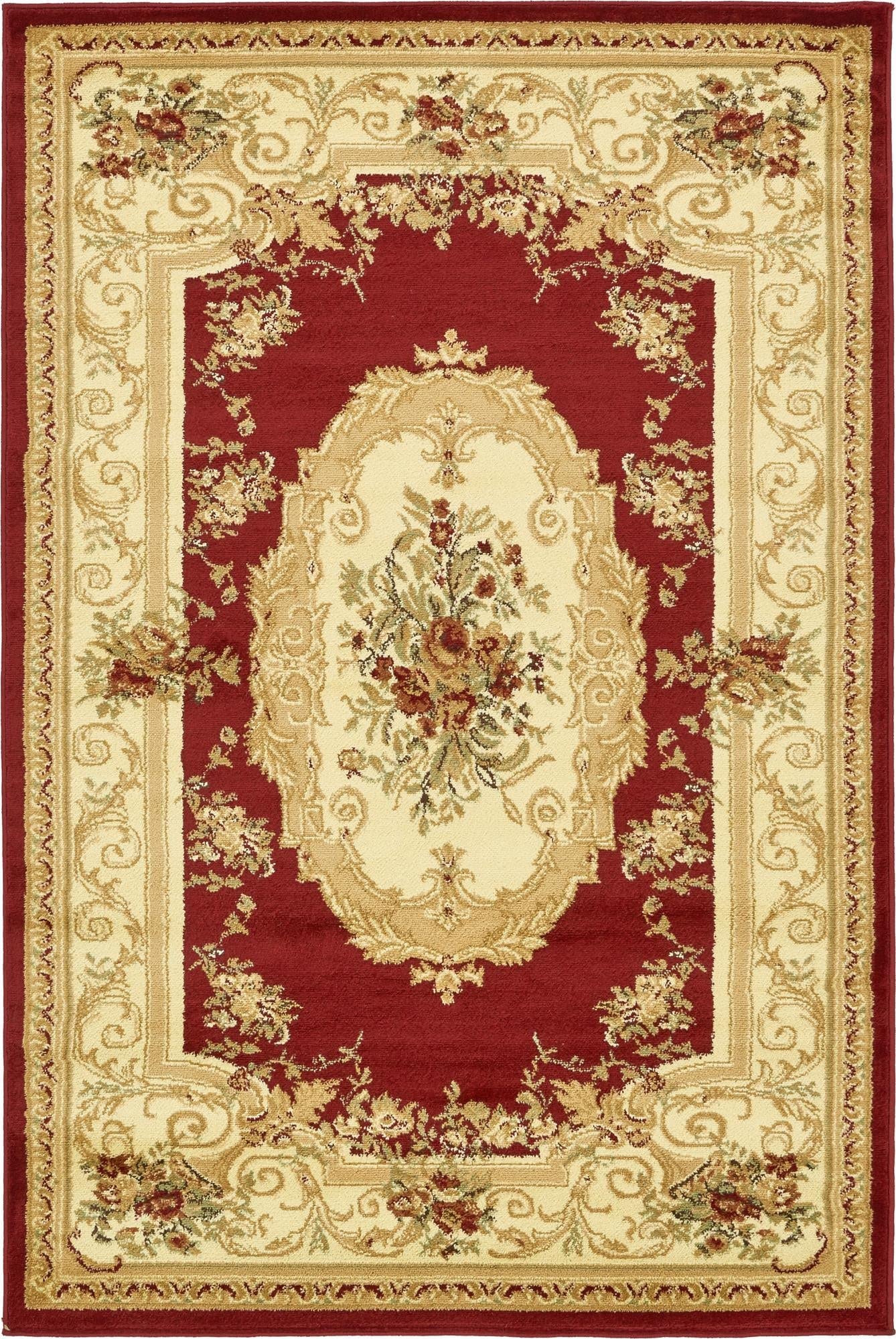 Rugs.com Chateau Collection Rug – 4' x 6' Red Medium Rug Perfect for Entryways, Kitchens, Breakfast Nooks, Accent Pieces - Image 3