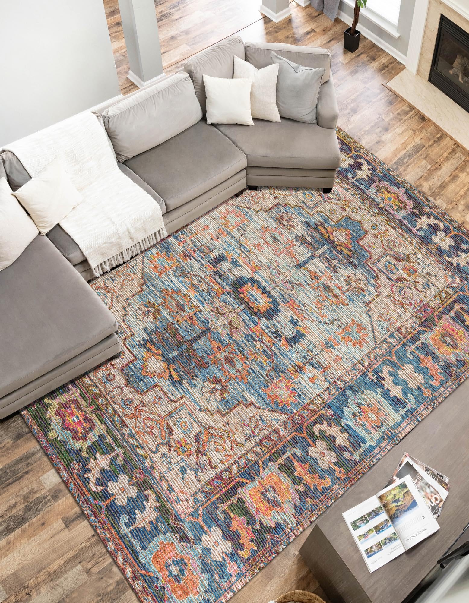 Rugs.com Chenille Jute Collection Rug – 2x3 Multi Medium-Pile Rug Perfect for Entryways, Kitchens, Breakfast Nooks, Accent Pieces - Image 6