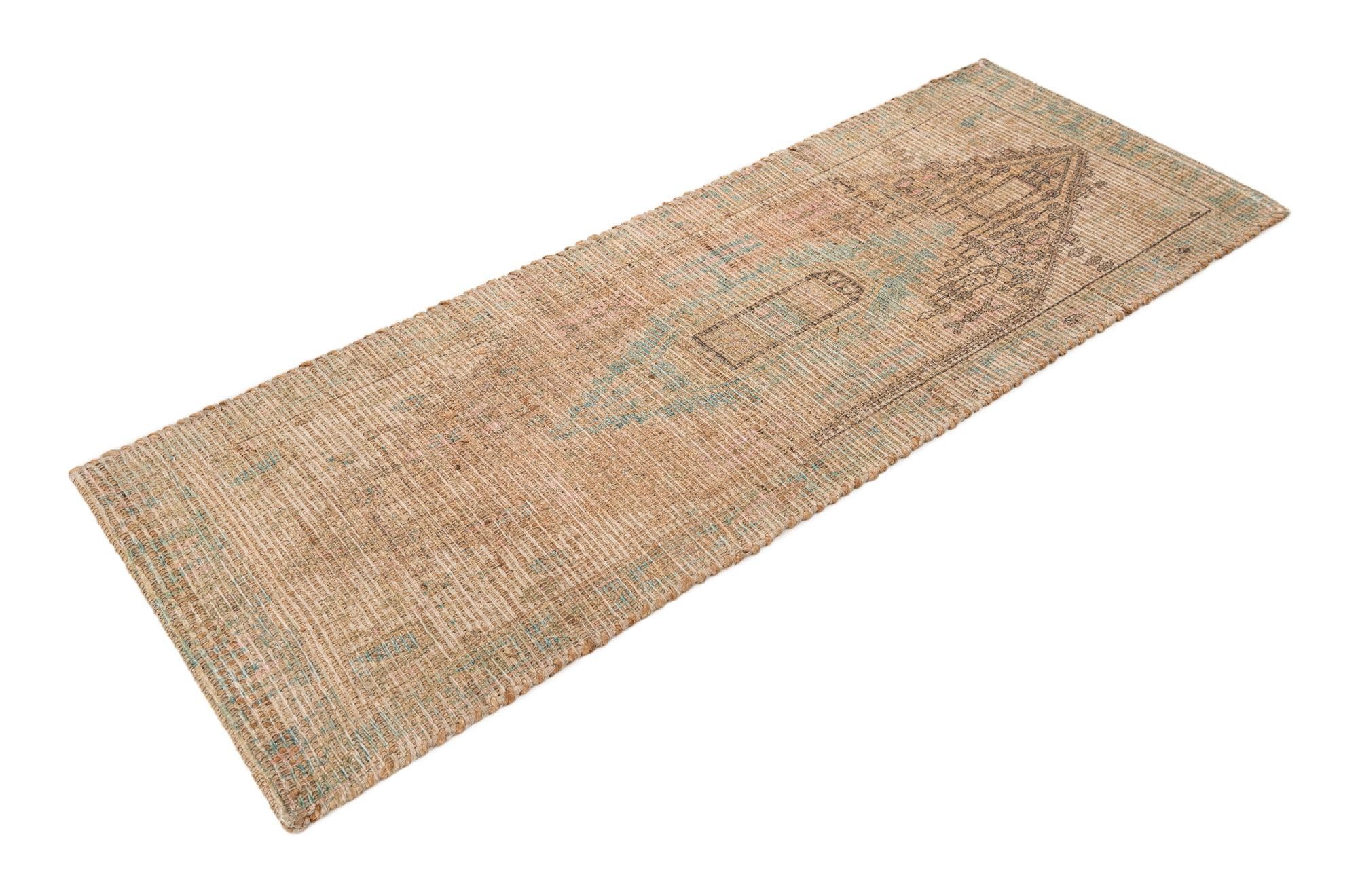 Rugs.com Chenille Jute Collection Rug – 6 Ft Runner Khaki and Ivory Medium-Pile Rug Perfect for Hallways, Entryways - Image 3