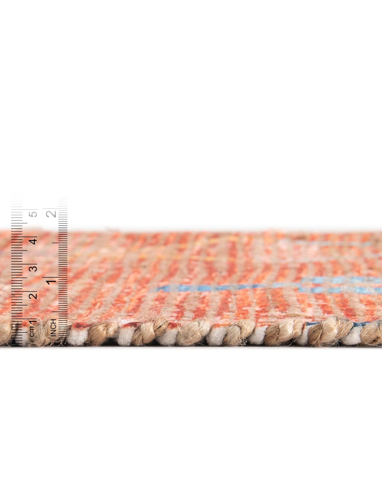 Rugs.com Chenille Jute Collection Rug – 8 Ft Square Rust Red Medium-Pile Rug Perfect for Living Rooms, Kitchens, Entryways - Image 3