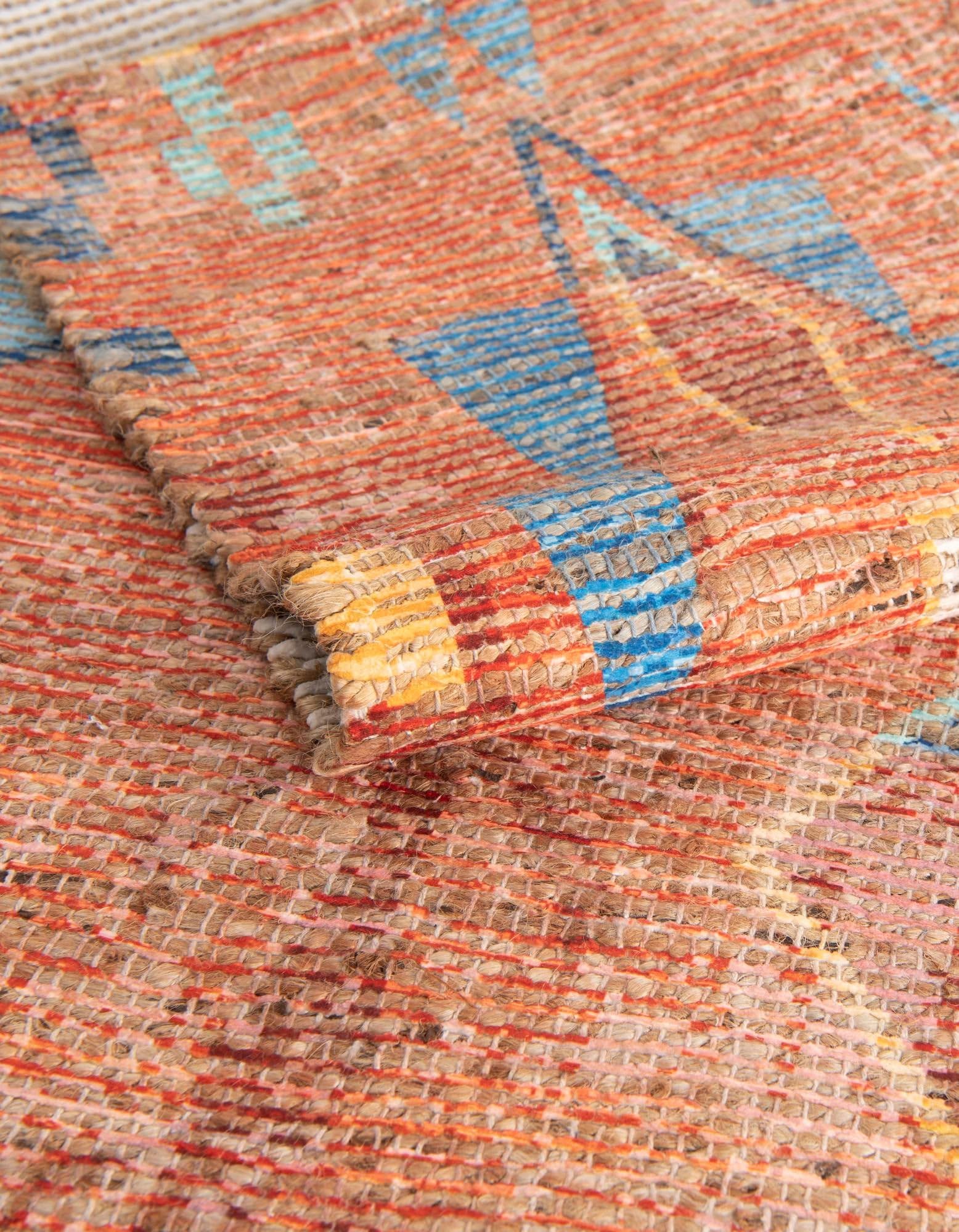 Rugs.com Chenille Jute Collection Rug – 8 Ft Square Rust Red Medium-Pile Rug Perfect for Living Rooms, Kitchens, Entryways - Image 4