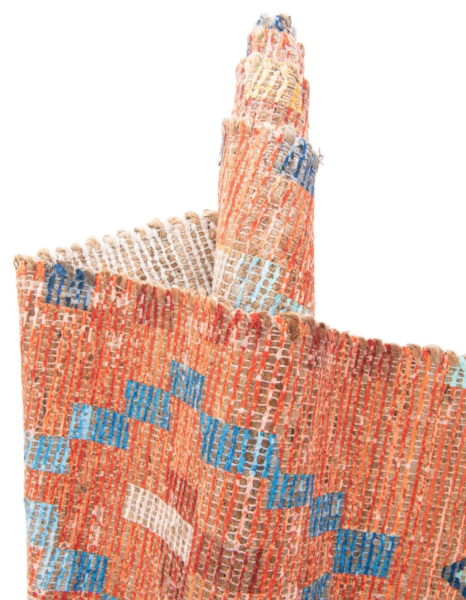 Rugs.com Chenille Jute Collection Rug – 8 Ft Square Rust Red Medium-Pile Rug Perfect for Living Rooms, Kitchens, Entryways - Image 9