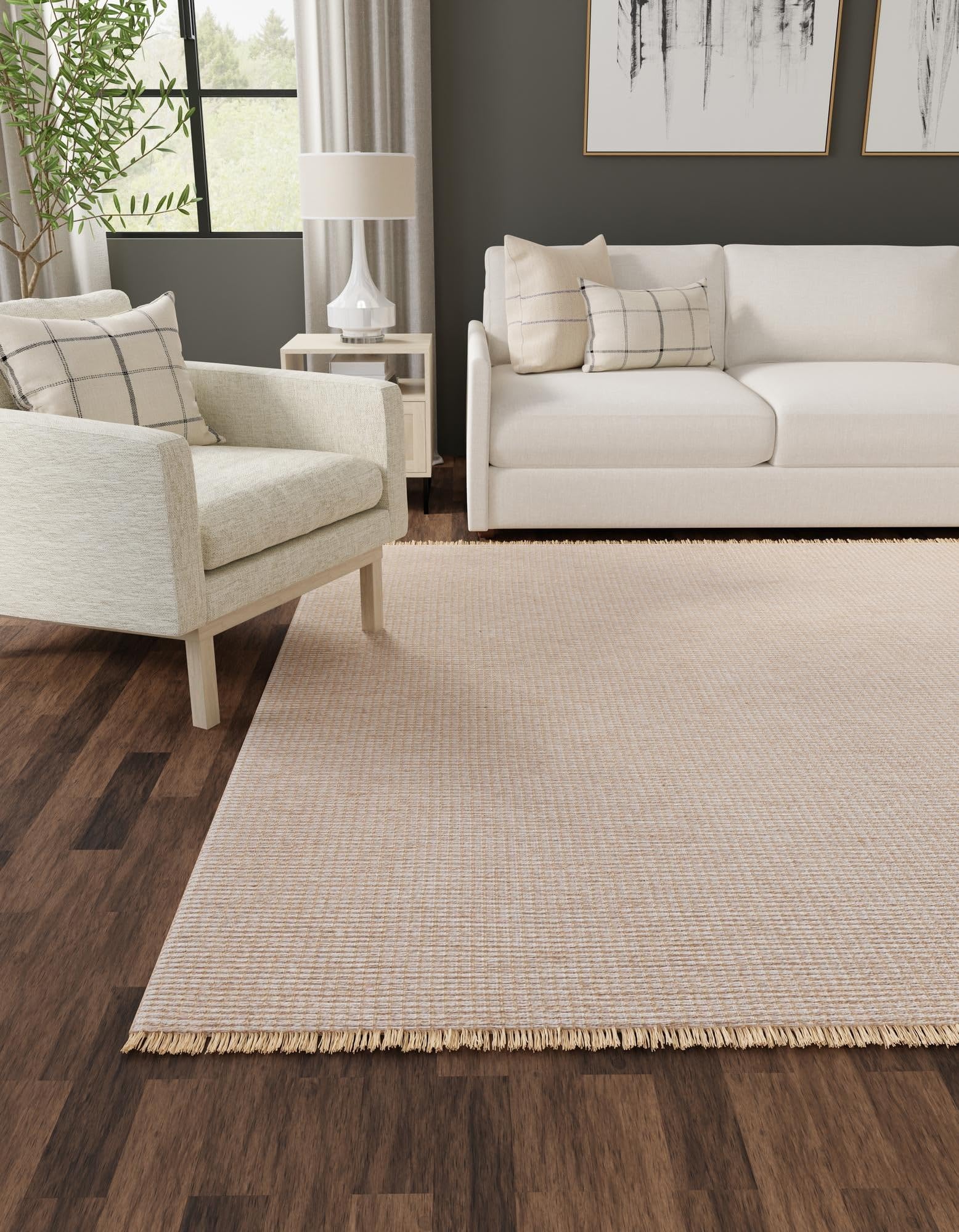 Rugs.com Cottage Farm Collection Rug – 8 Ft Square Gray Flatweave-Pile Rug Perfect for Living Rooms, Kitchens, Entryways - Image 3