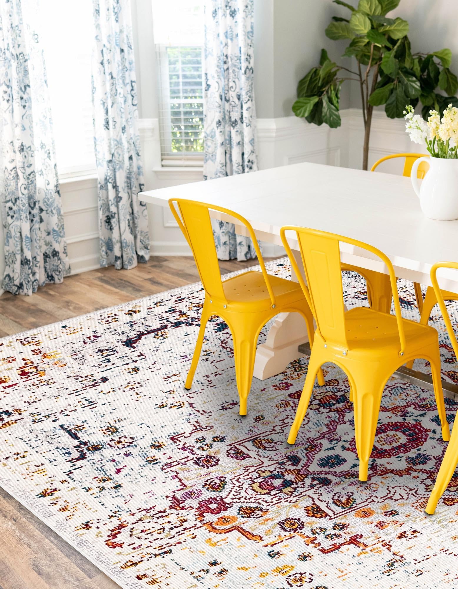 Rugs.com Downtown Collection Rug – 8 Ft Round Multi Medium-Pile Rug Perfect for Kitchens, Dining Rooms - Image 5