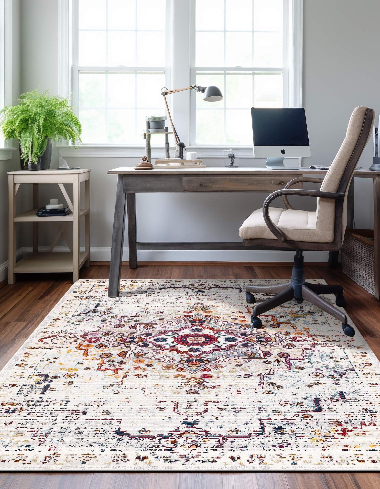 Rugs.com Downtown Collection Rug – 8 Ft Round Multi Medium-Pile Rug Perfect for Kitchens, Dining Rooms - Image 6