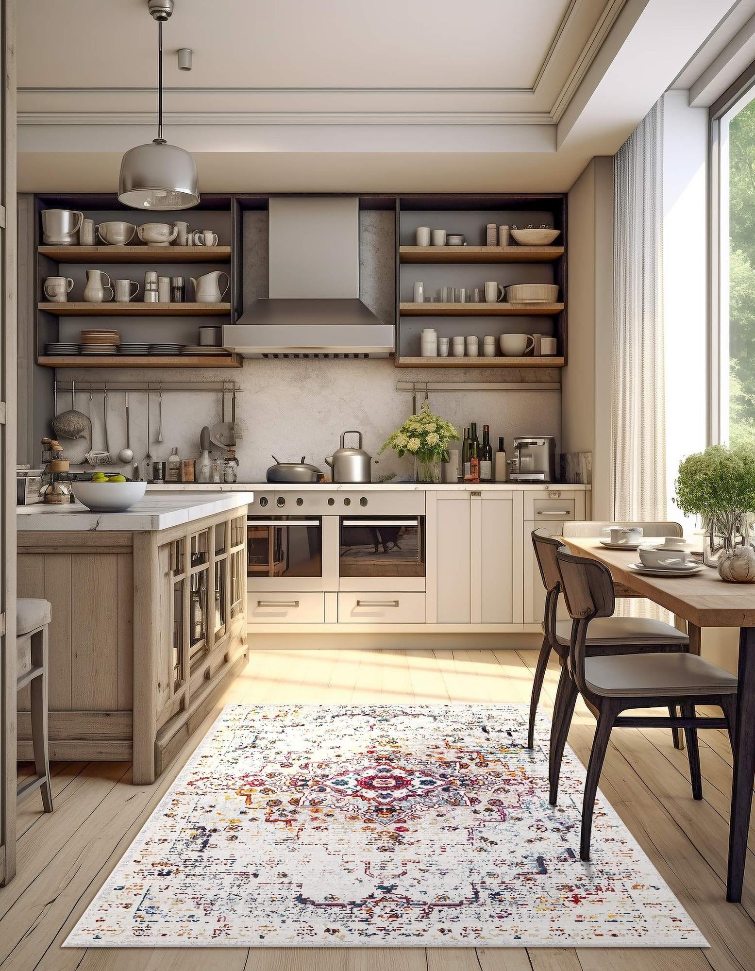 Rugs.com Downtown Collection Rug – 8 Ft Round Multi Medium-Pile Rug Perfect for Kitchens, Dining Rooms - Image 8