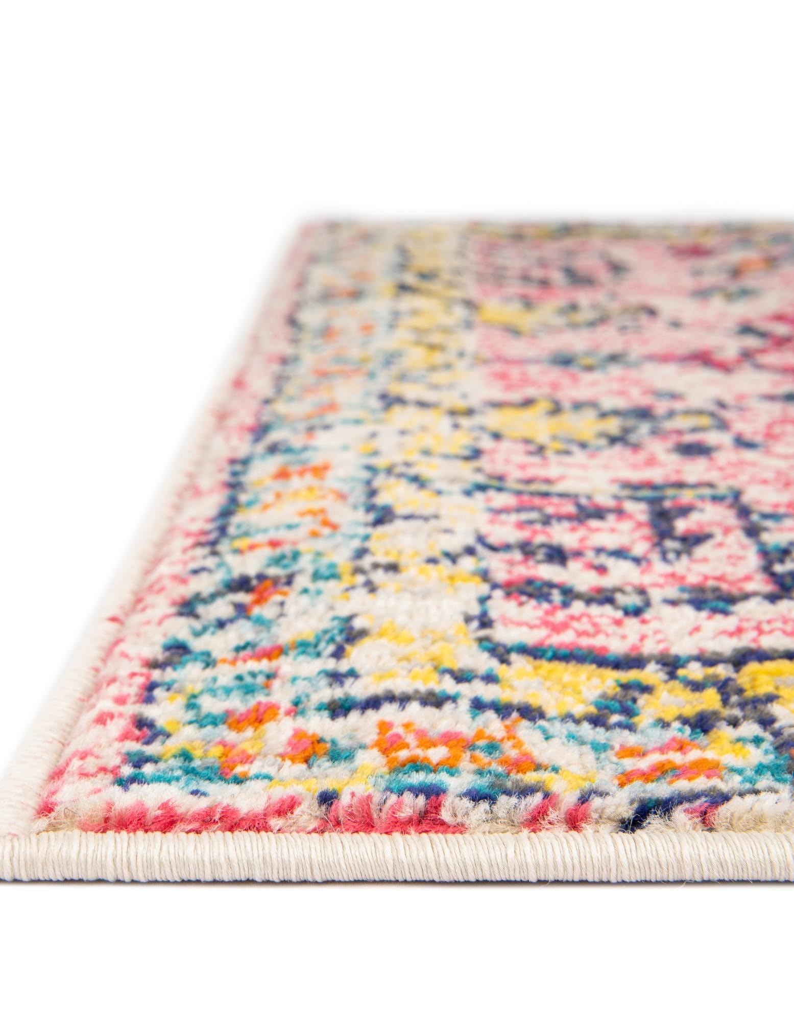 Rugs.com El Paso Collection Rug – 12 Ft Runner Pink Medium-Pile Rug Perfect for Hallways, Entryways - Image 8